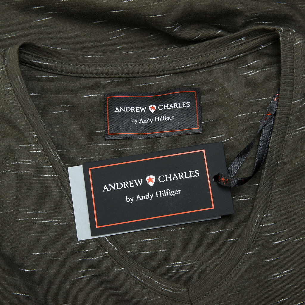 Andrew Charles T-shirt da uomo a maniche corte con scollo a V verde scuro CONNOR