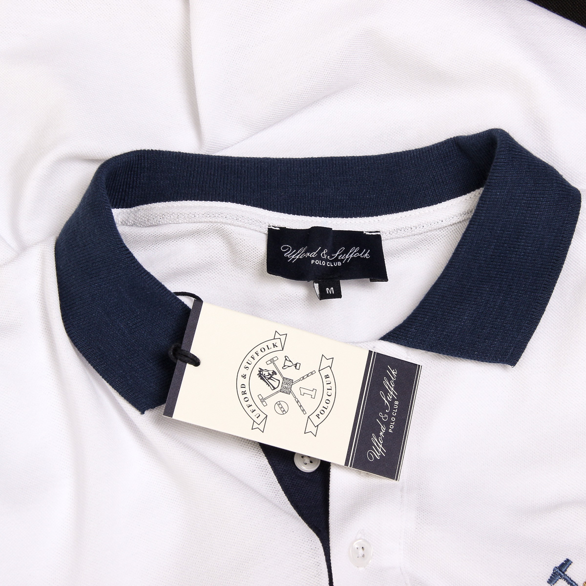 Polo da uomo a maniche corte Ufford & Suffolk Polo Club US002 BIANCO