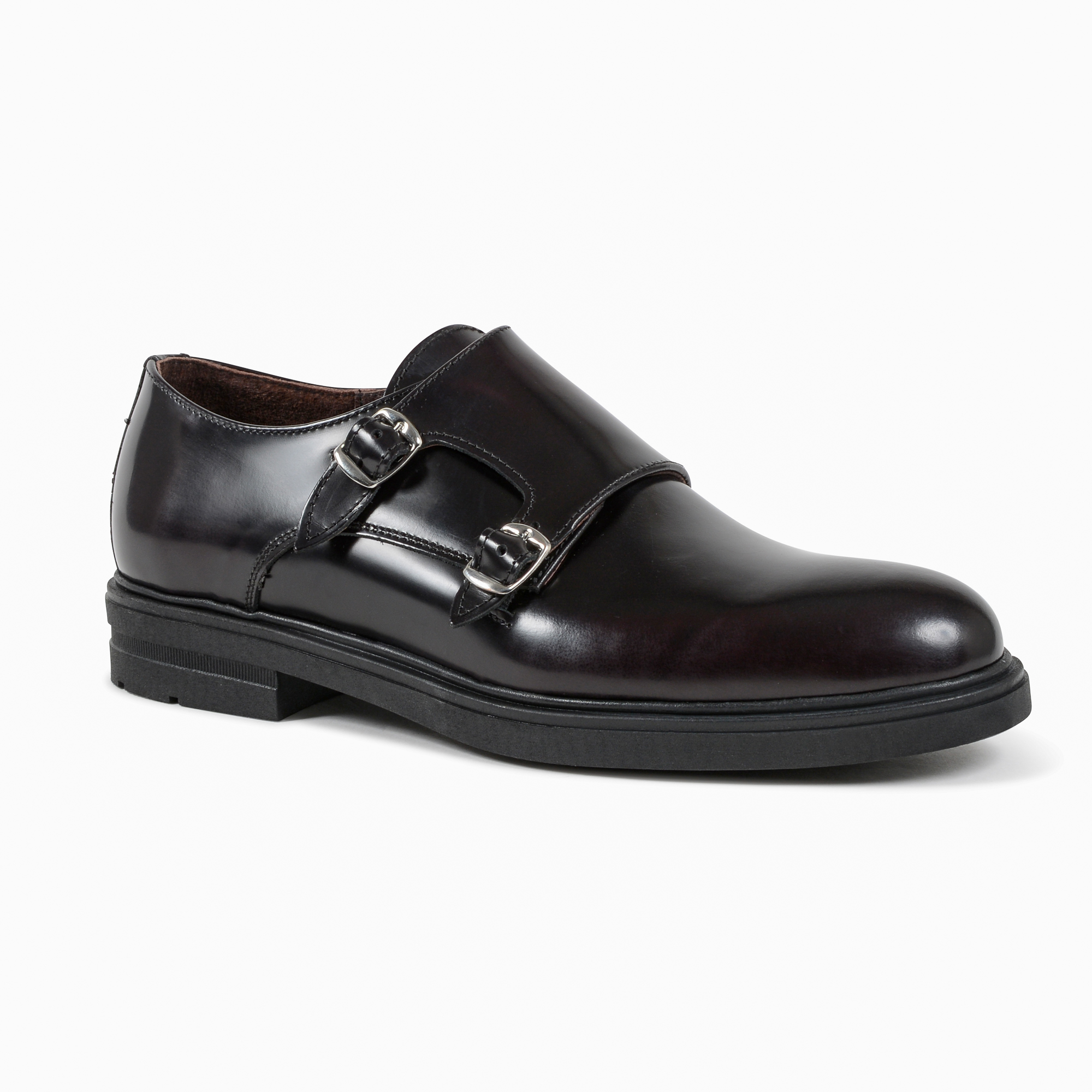 19V69 Italia Mens Double Buckle Shoe Bordeaux 1210 P ABRASIVATO BORDEAUX