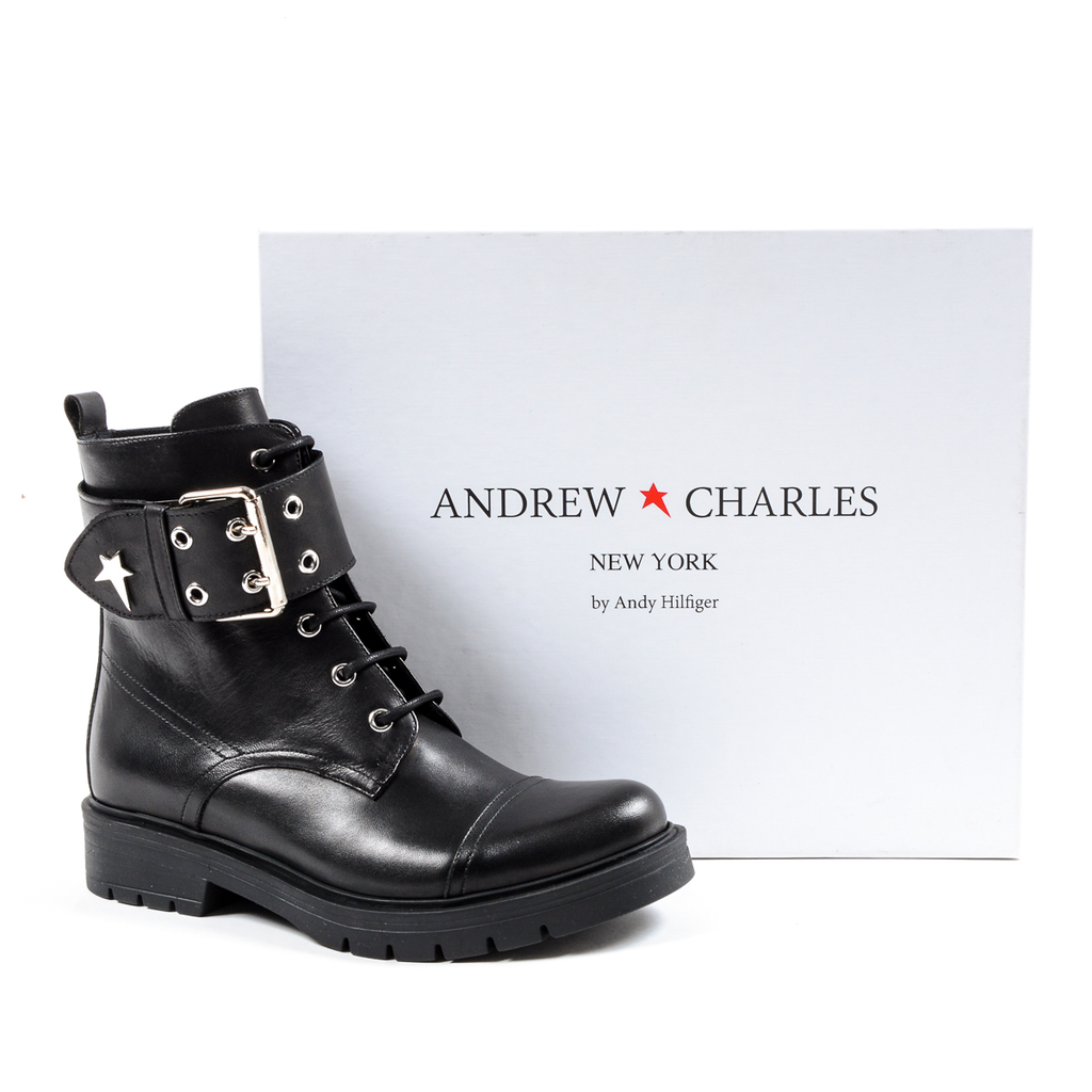 Andrew Charles Stivaletto corto da donna nero MEG