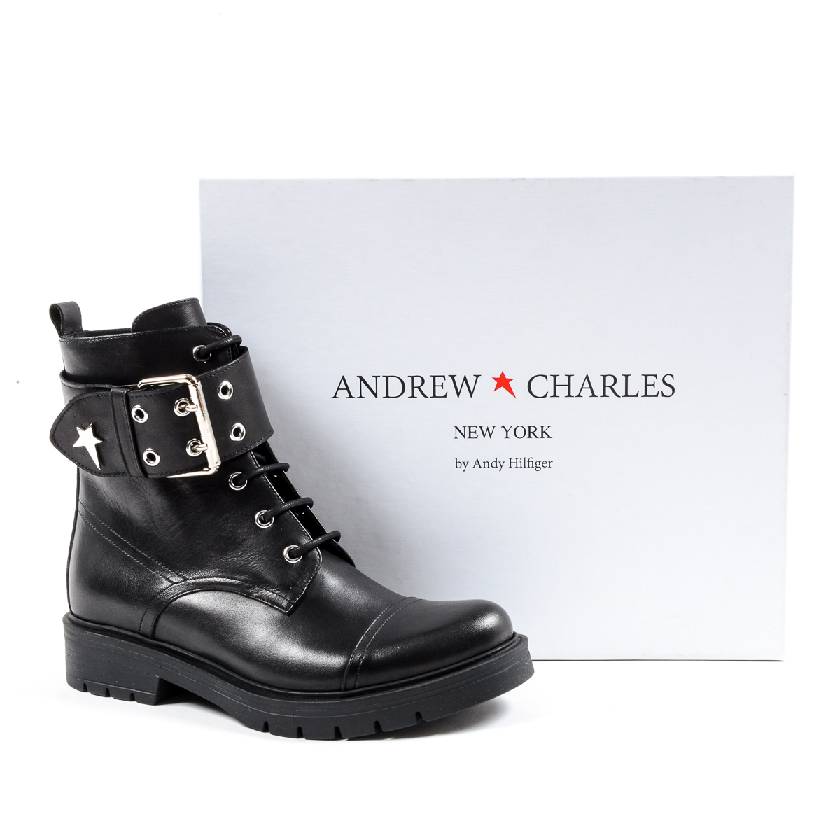 Andrew Charles Stivaletto corto da donna nero MEG