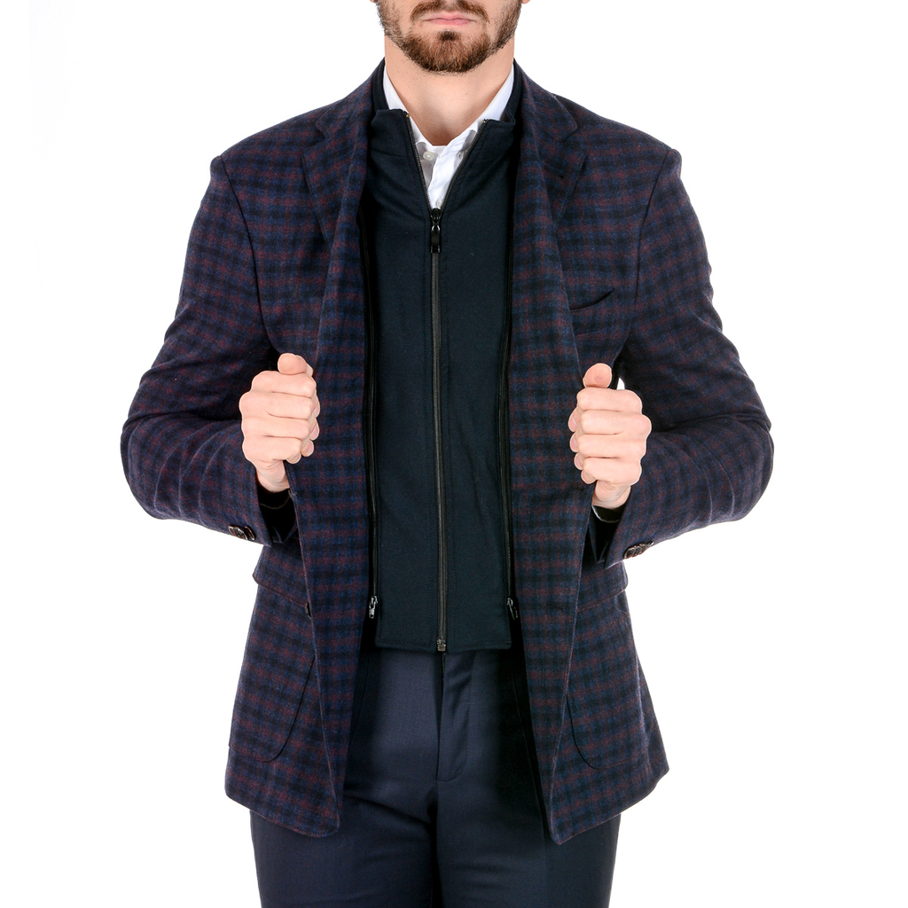 Giacca da uomo Giancarlo Sarto maniche lunghe blu scuro