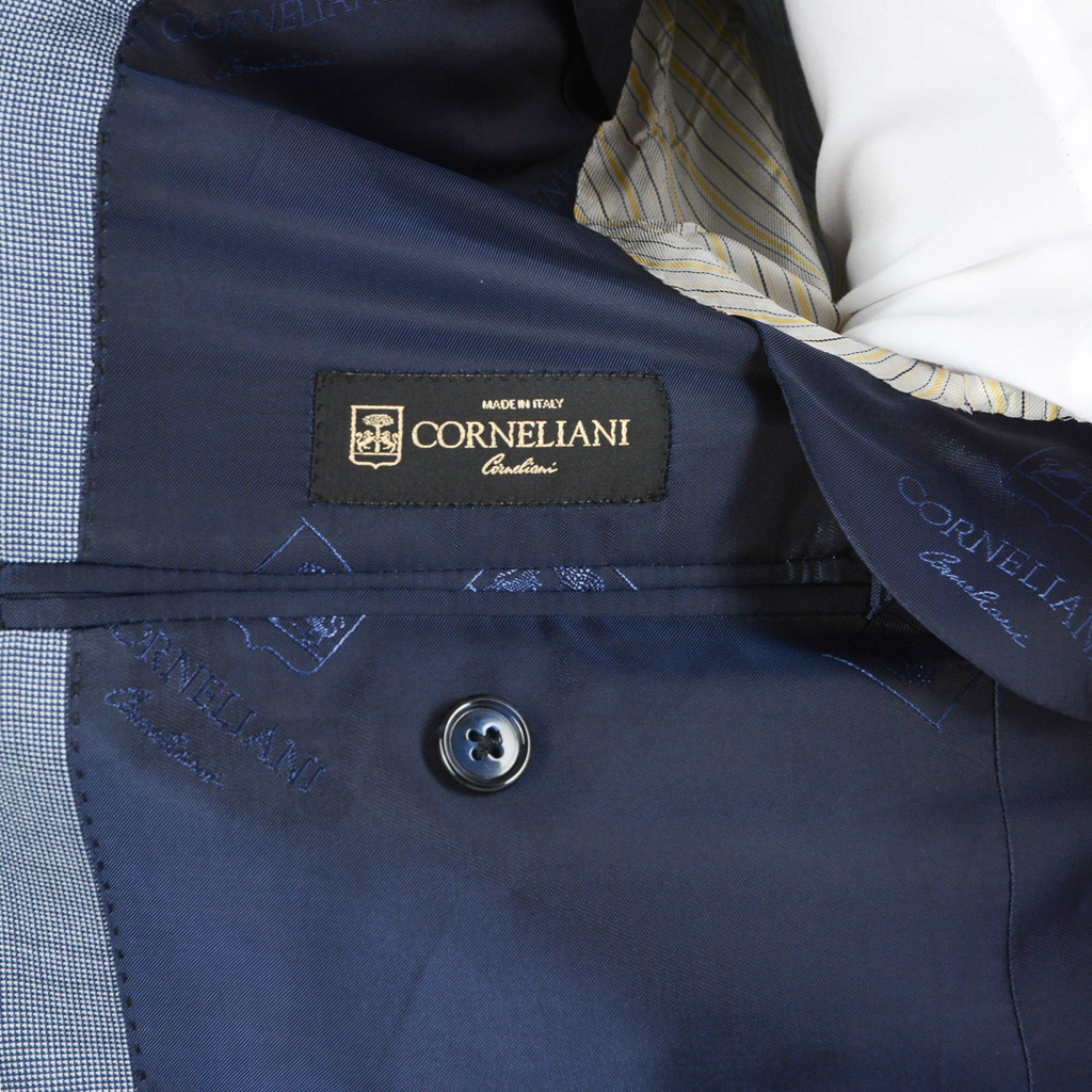 Abito da uomo Corneliani maniche lunghe azzurro Super 110's