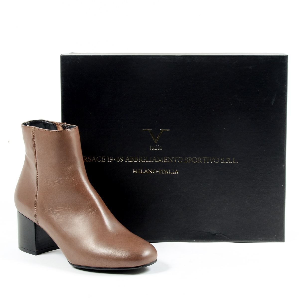 V 1969 Italia Stivaletto con tacco da donna Marrone MAD