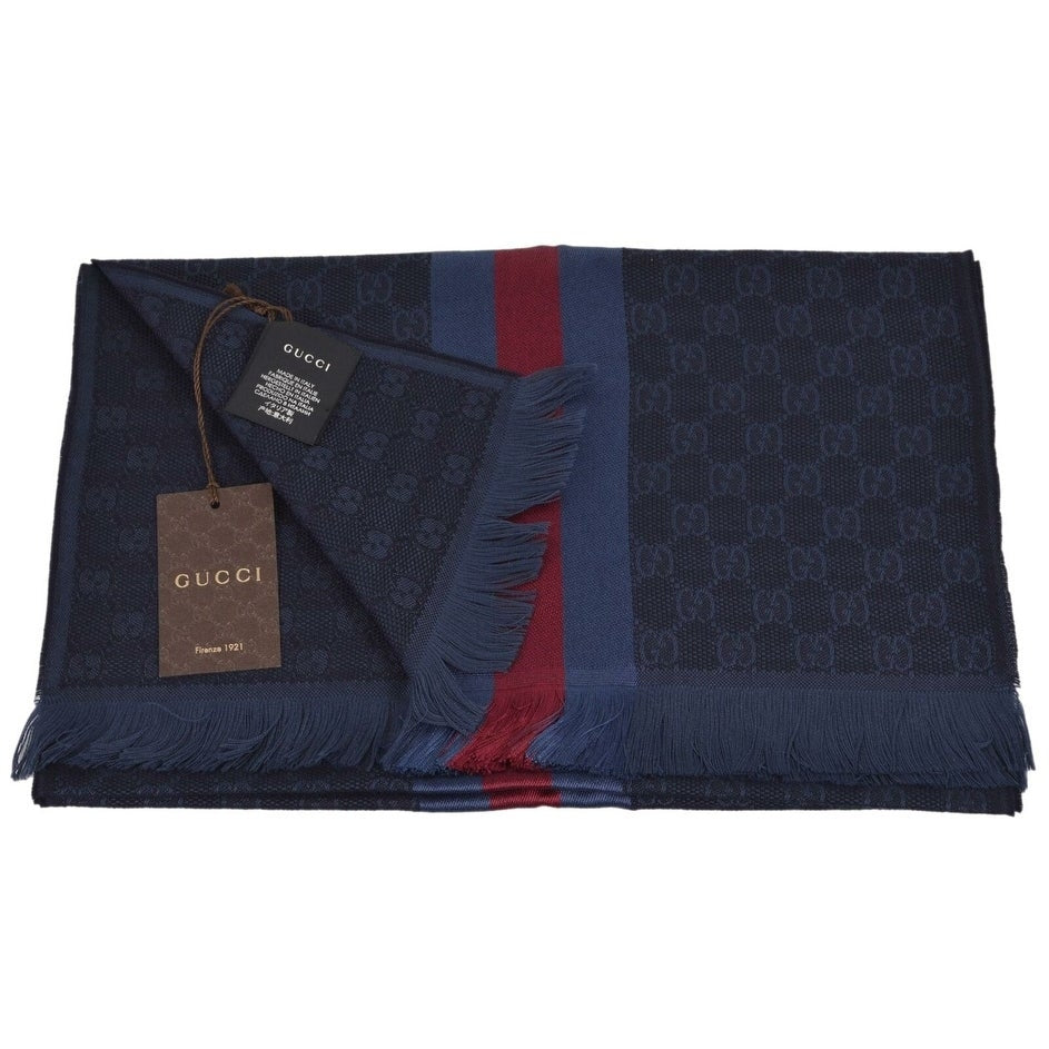 Gucci sciarpa uomo 35x180 blu