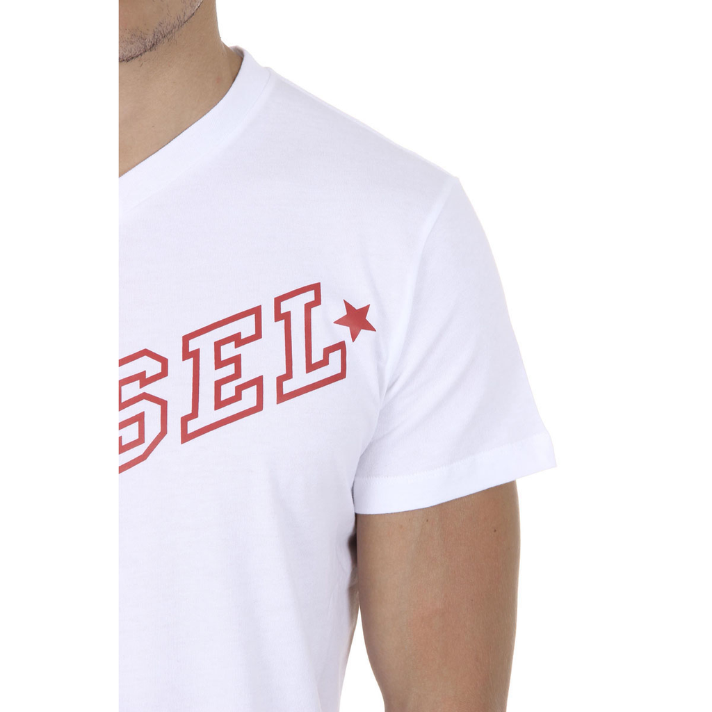 Diesel T-shirt da uomo a maniche corte con scollo a V 00SDG0 R091B 100 T-KRITIL