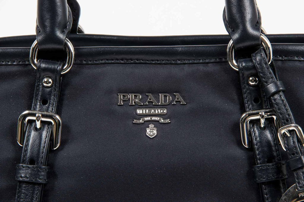 Borsa a mano Prada da donna BN1841 in tessuto e vitello morbido