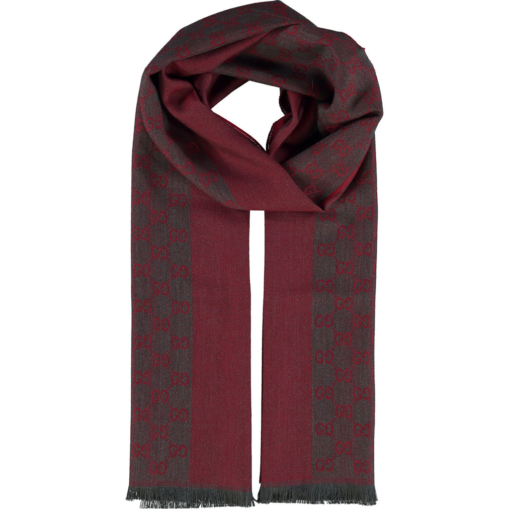 Gucci sciarpa uomo 40x180 rosso nero