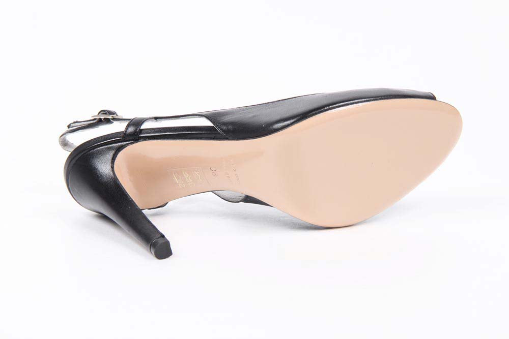 Sandalo Slingback da Donna V 1969 Italia 5616-VAL95 PE ELIOS15NE CAPRETTO ELIOS NERO