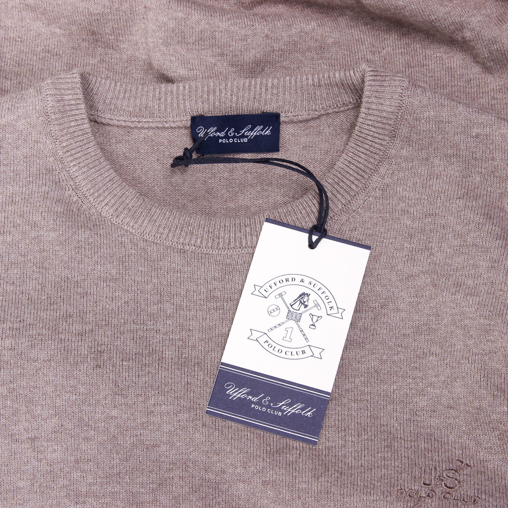 Maglione da uomo Ufford & Suffolk Polo Club a maniche lunghe con scollo rotondo PULLRUS100 VISON