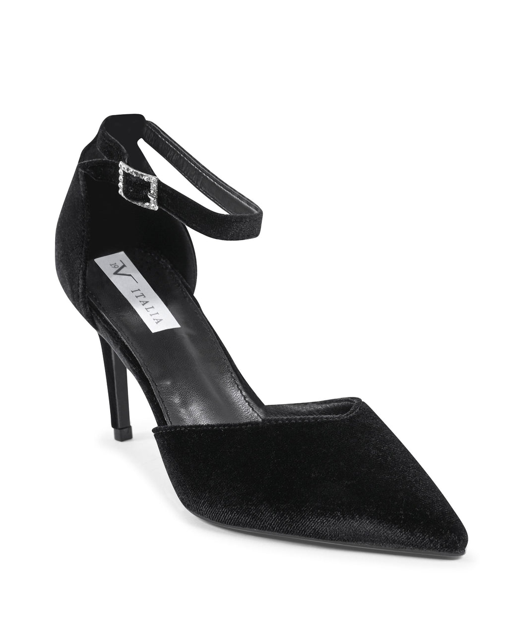19V69 Italia Scarpe da donna con cinturino alla caviglia nere F0110 NERO