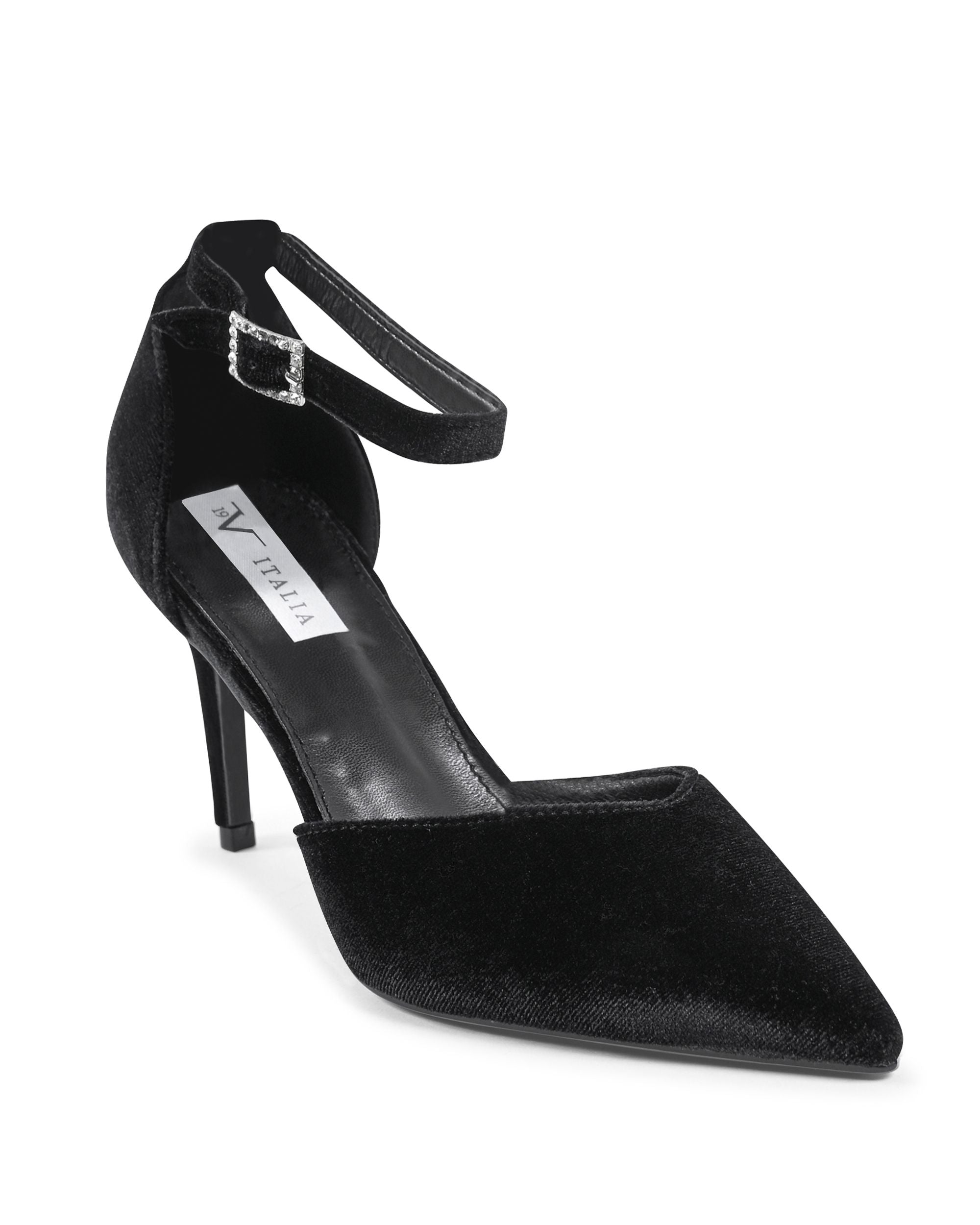 19V69 Italia Scarpe da donna con cinturino alla caviglia nere F0110 NERO
