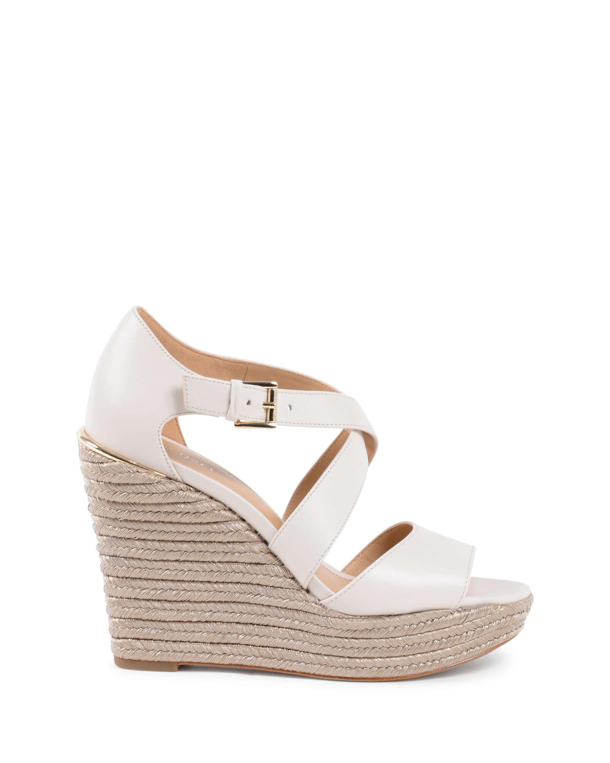 Michael Kors Sandalo con zeppa da donna color crema ABBOTT
