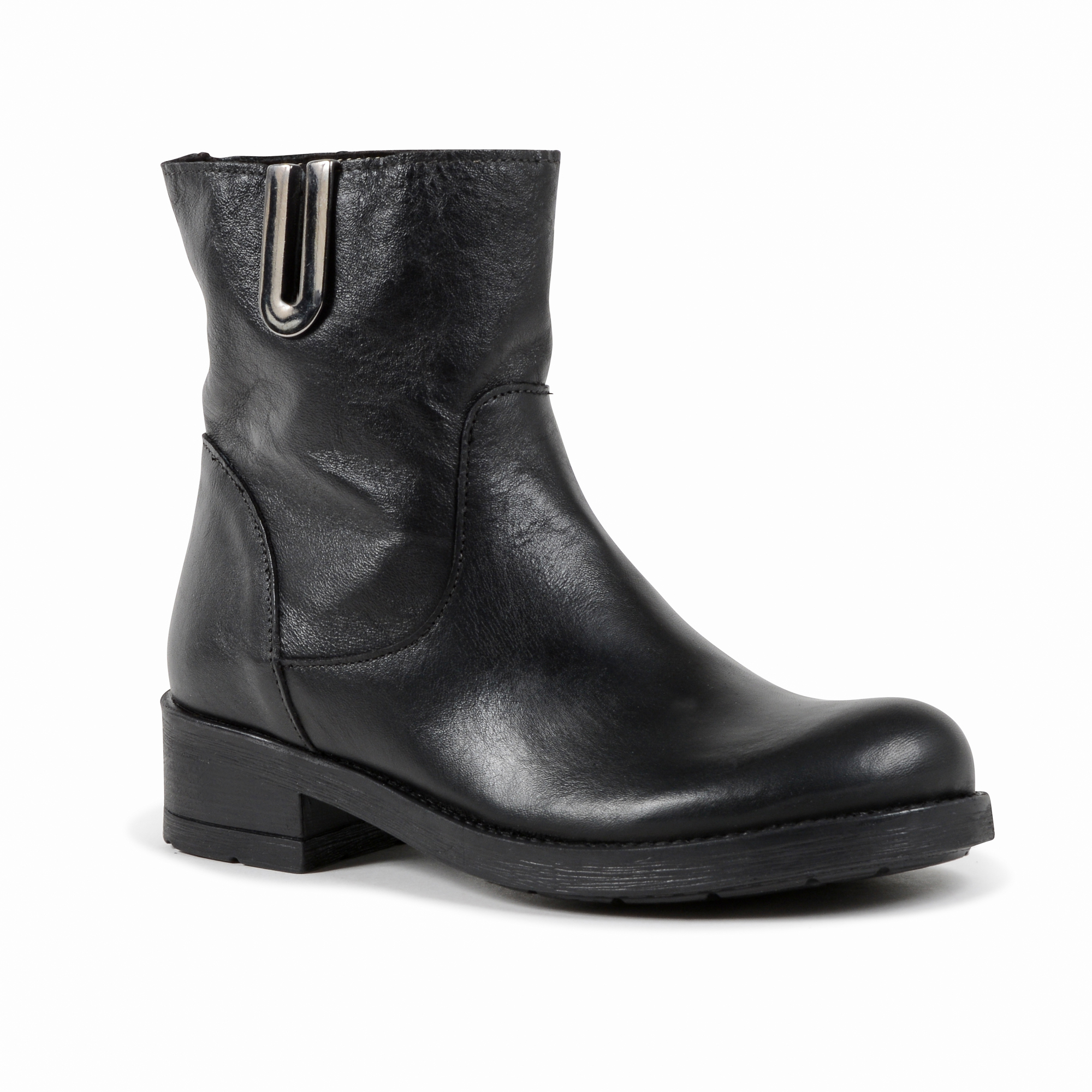 19V69 Italia Womens Ankle Boot Black 016 VITELLO NERO