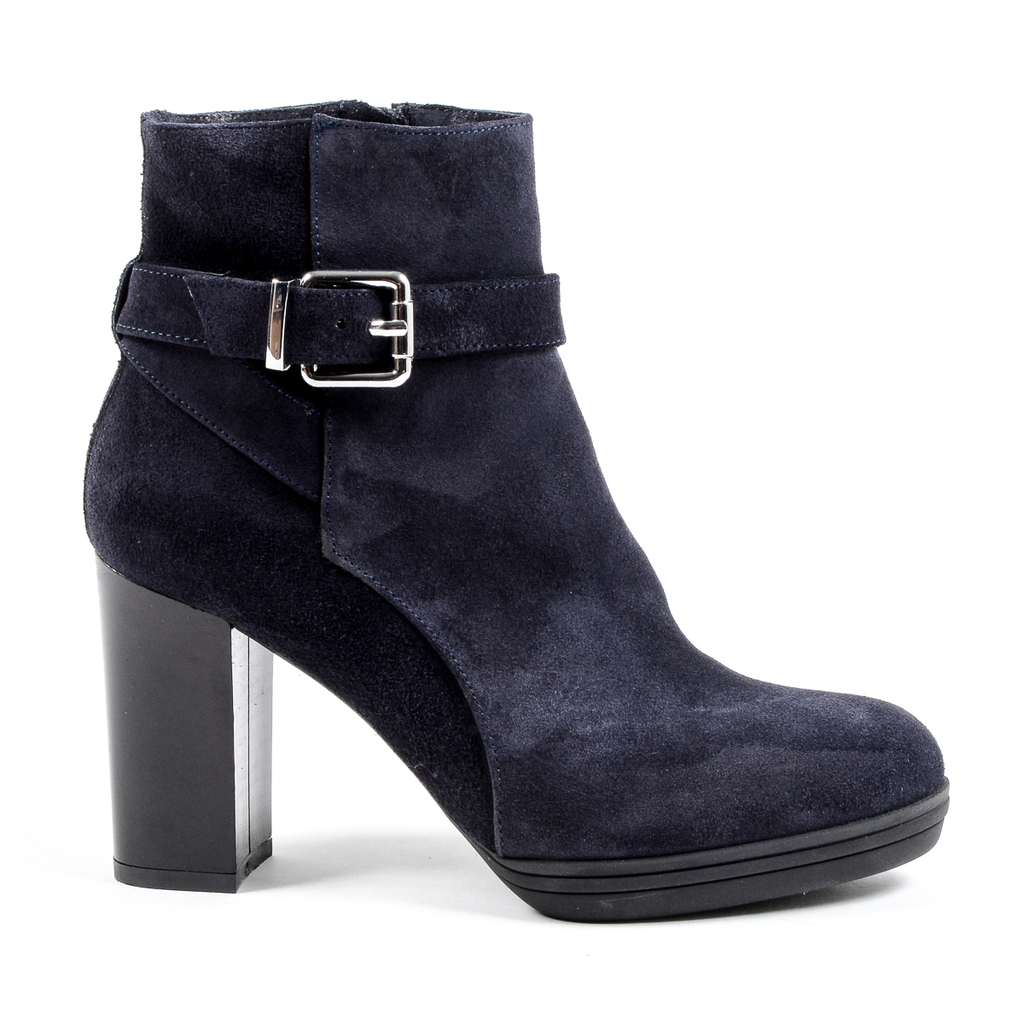V 1969 Italia Stivaletto con tacco da donna blu SAMANTHA
