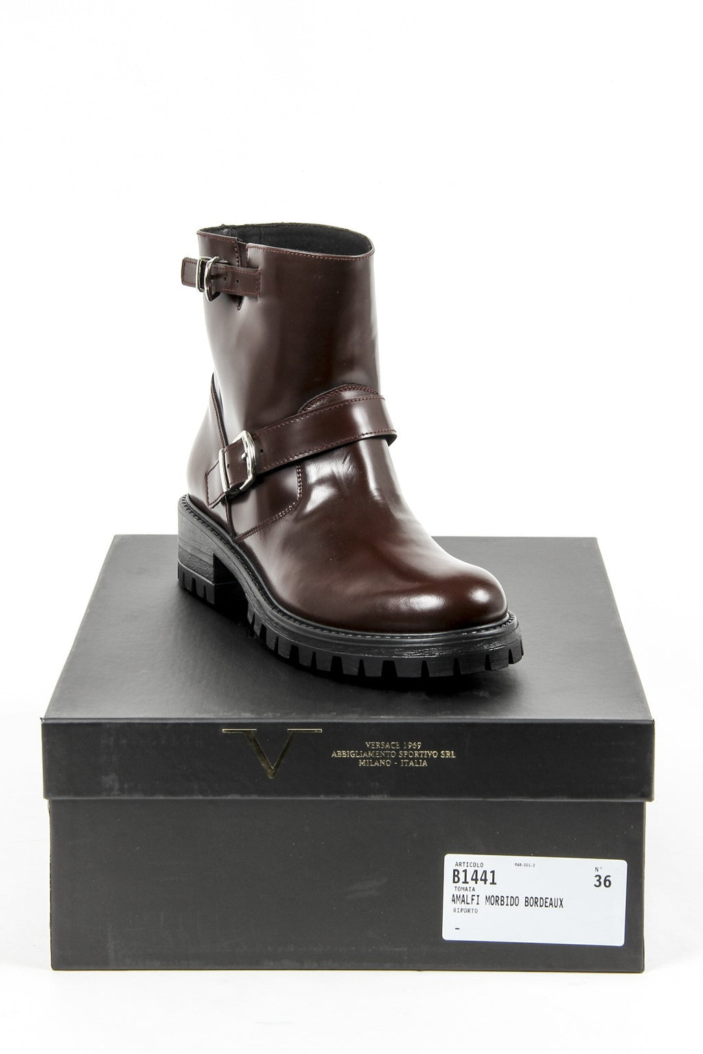 V 1969 Italia Womens Short Boot B1441 AMALFI MORBIDO BORDEAUX