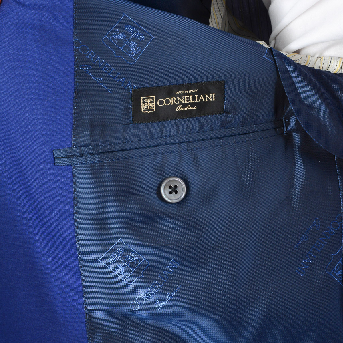 Abito da uomo Corneliani maniche lunghe blu Super 160's