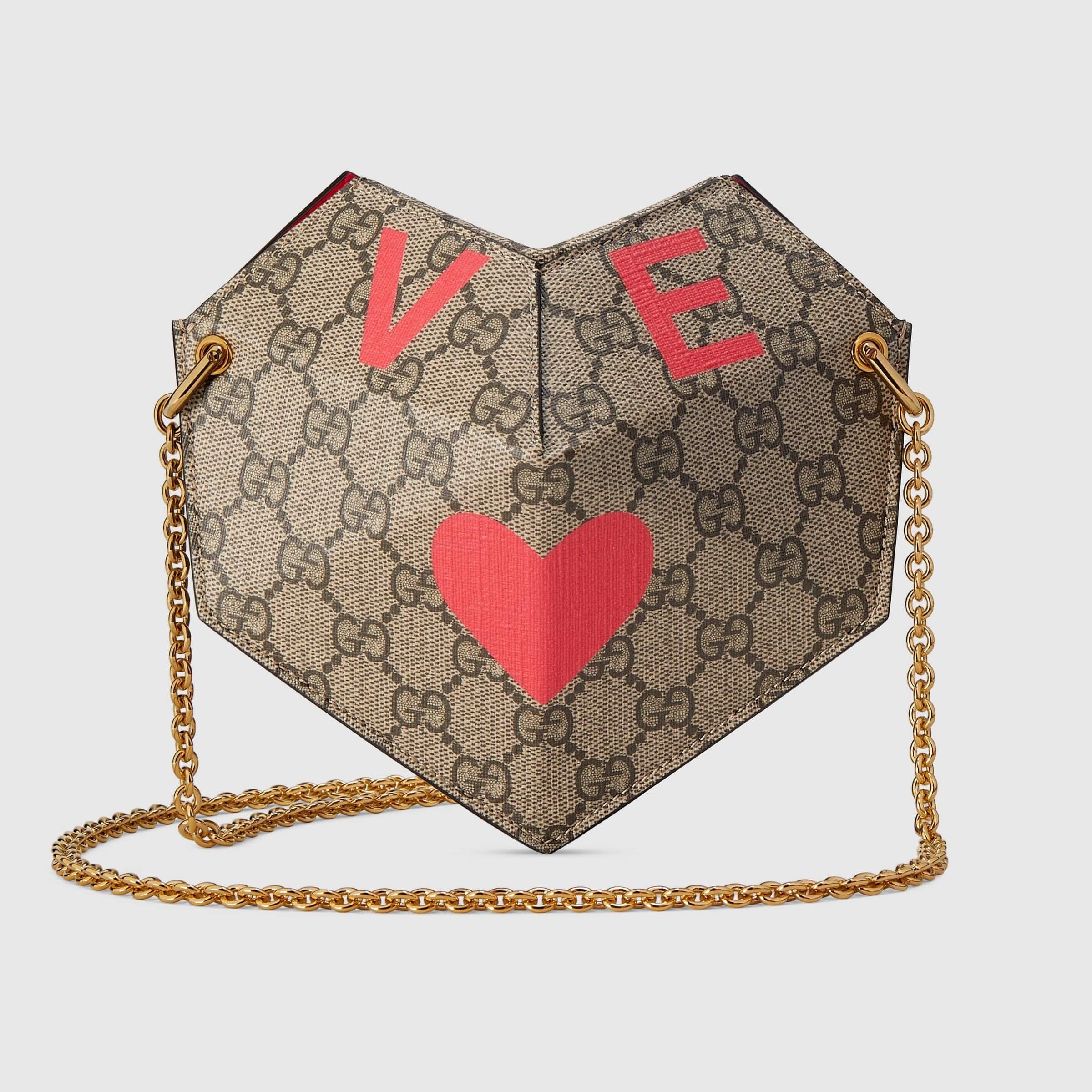 Gucci GG Supreme Monogram San Valentino marrone rosso