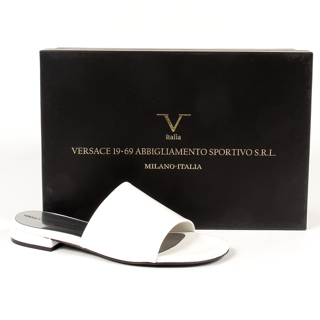 V 1969 Italia Sandalo piatto da donna bianco IZAR
