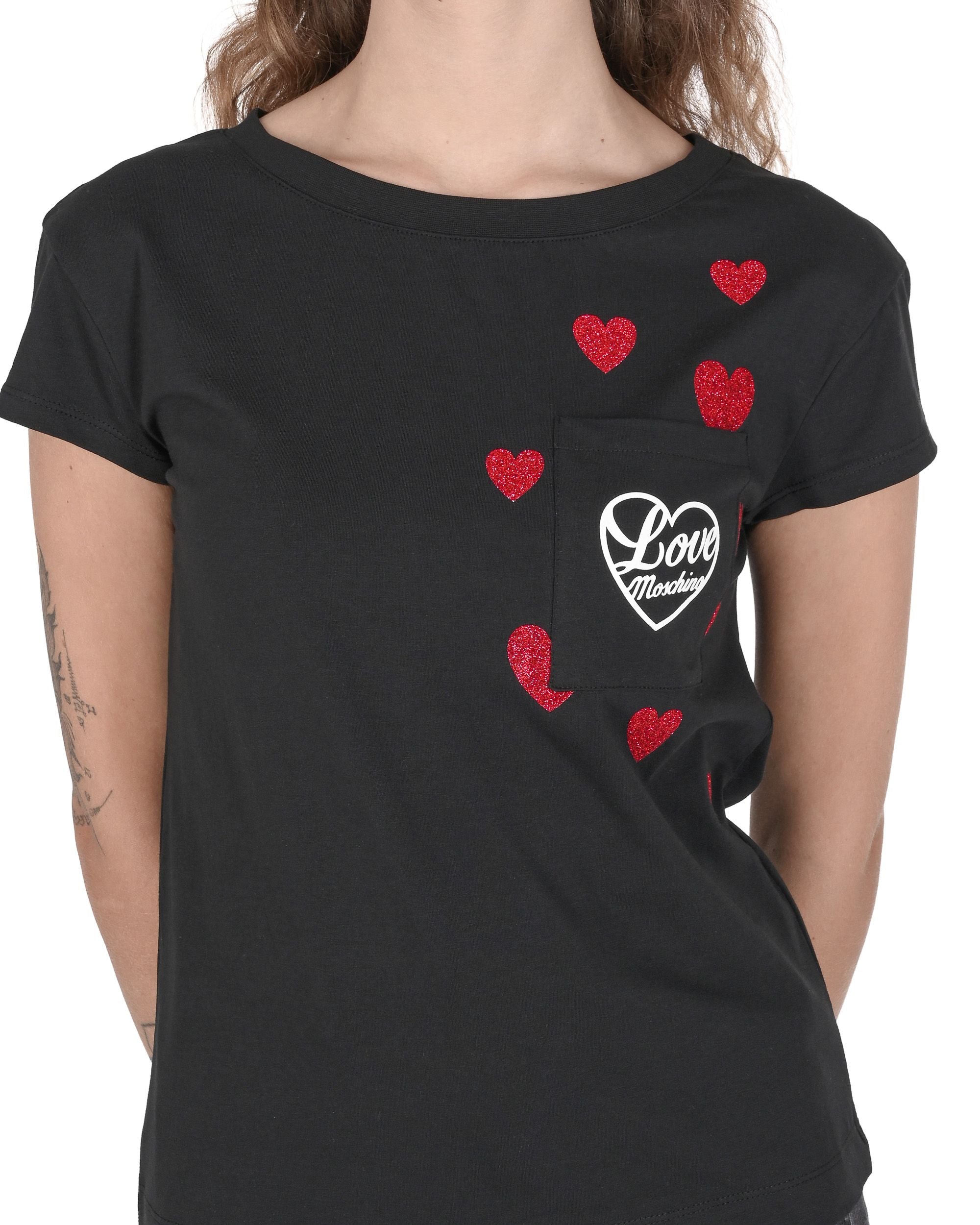 T-shirt da donna Love Moschino W 4 F30 2O E 2264 C74 NERO