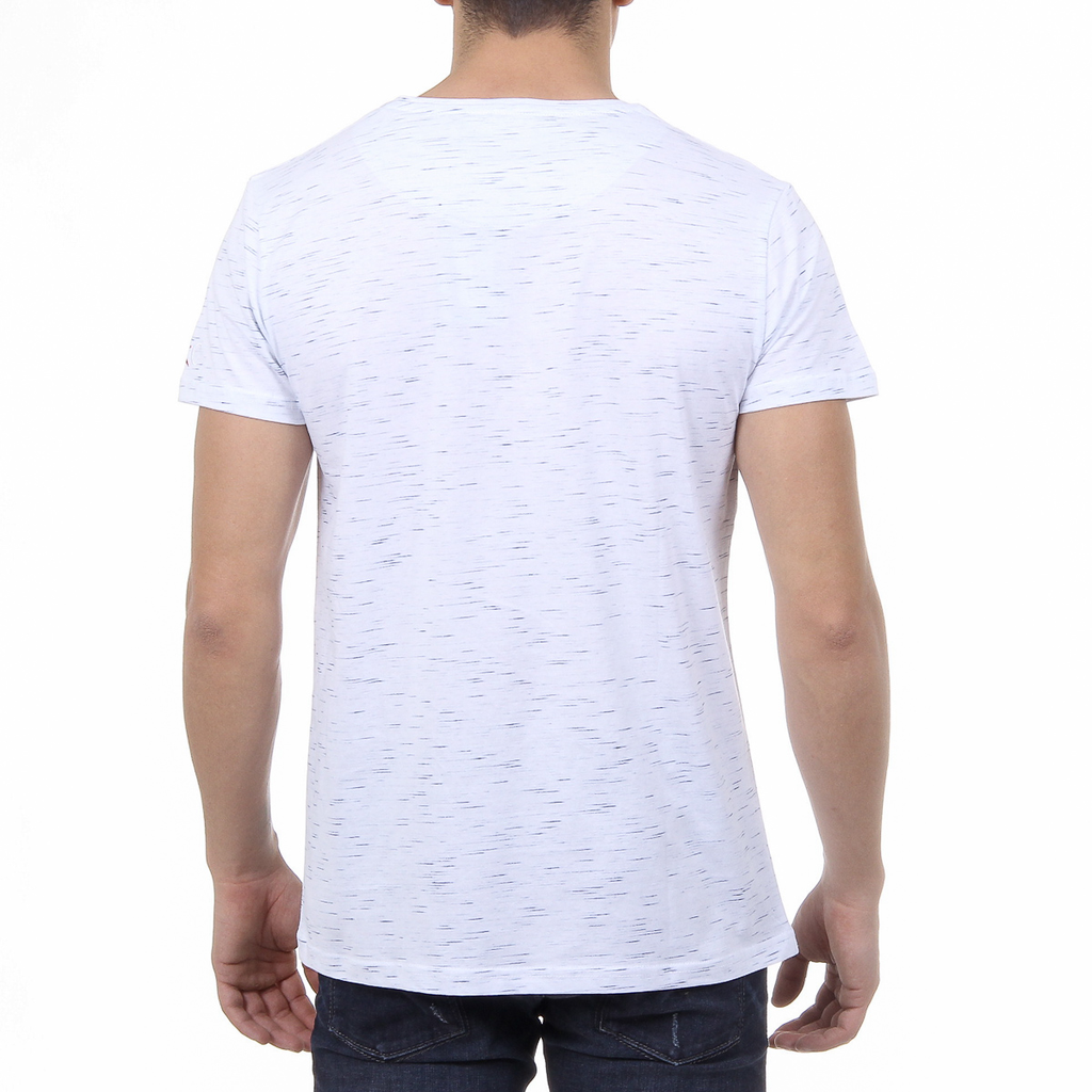 Andrew Charles T-shirt da uomo a maniche corte con scollo rotondo, bianca JACK