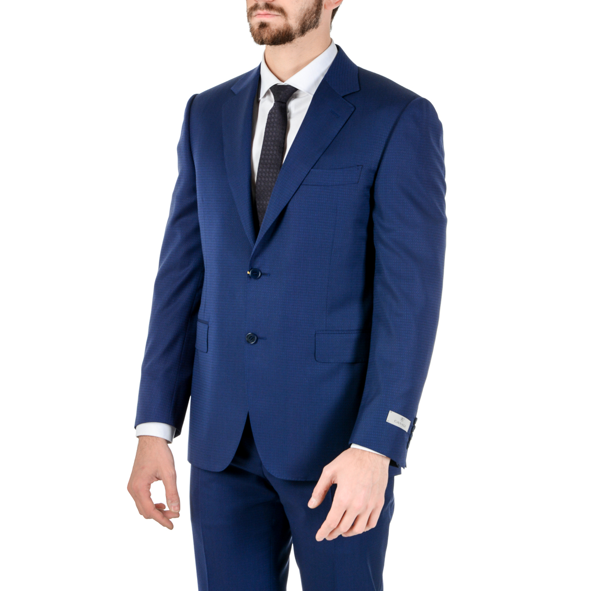Canali Abito da uomo a maniche lunghe blu da viaggio Natural Comfort