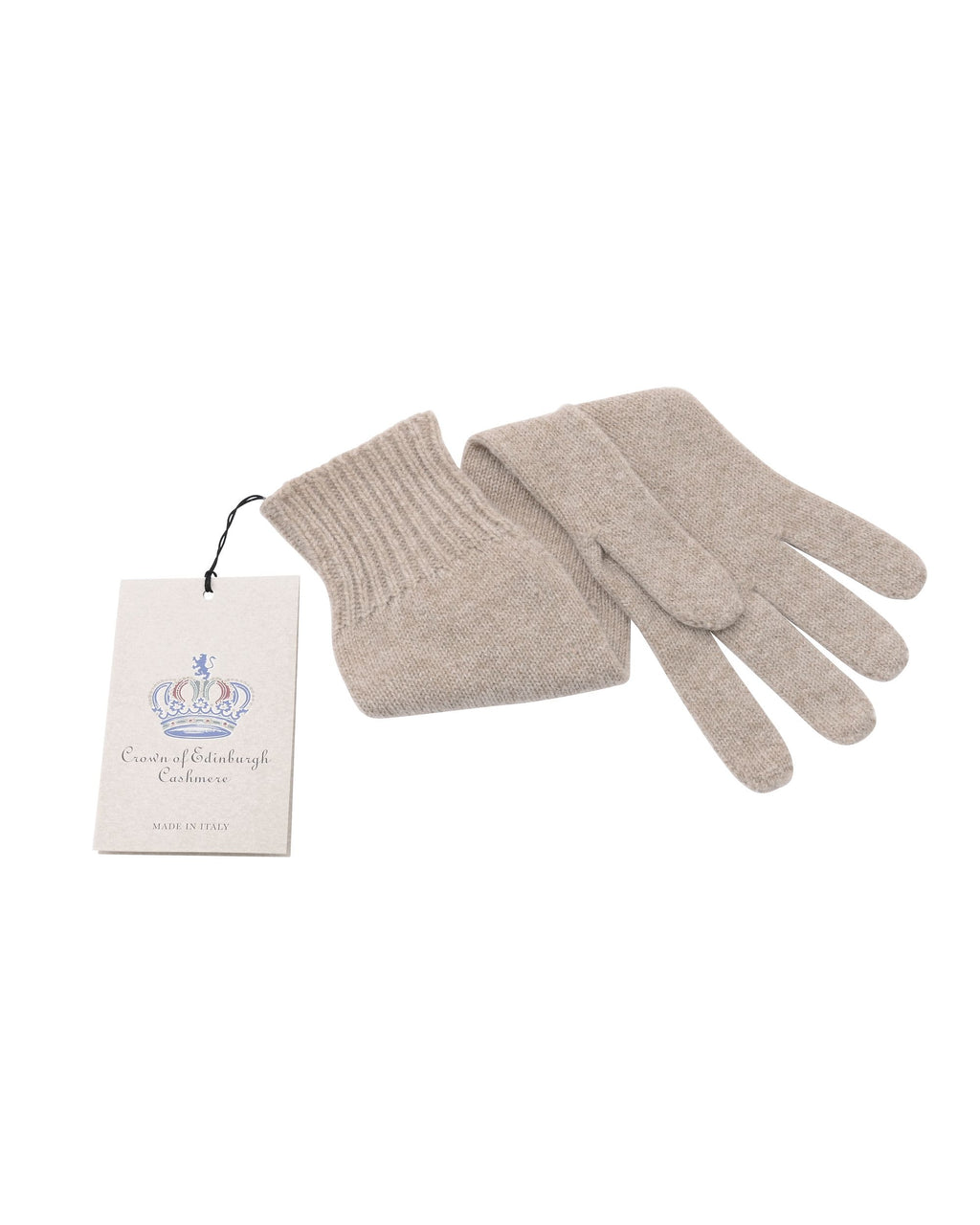 Guanti lunghi da donna in cashmere Crown of Edinburgh COE 002 DARK BEIGE