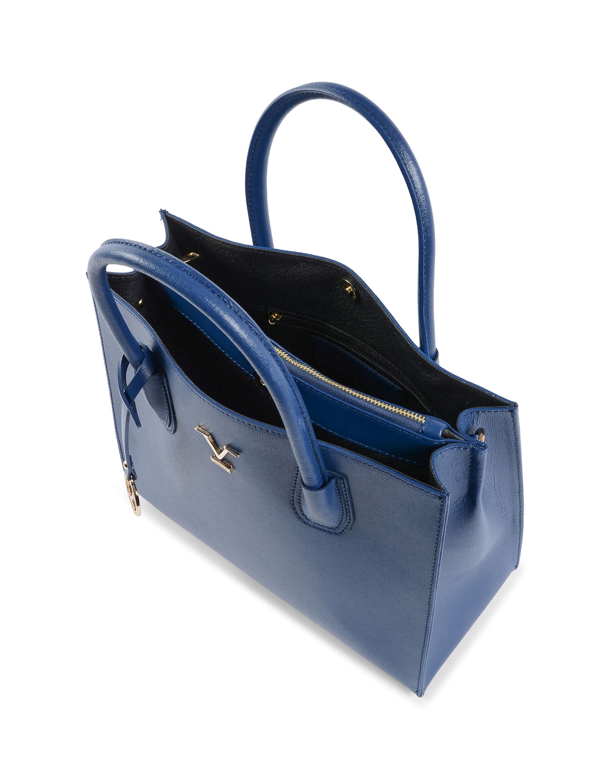 Borsa a mano da donna V Italia Blu BE10275 52 SAFFIANO BLUE JEANS
