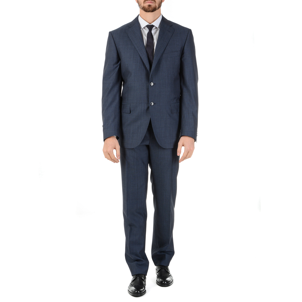 Abito da uomo Corneliani maniche lunghe blu scuro Super 130's
