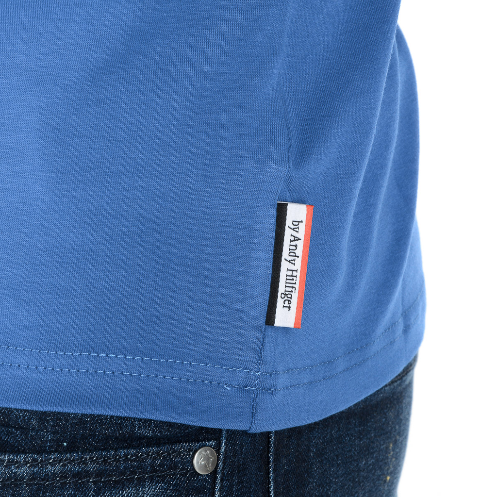Andrew Charles Maglietta da uomo a maniche corte con scollo a V blu KENAN