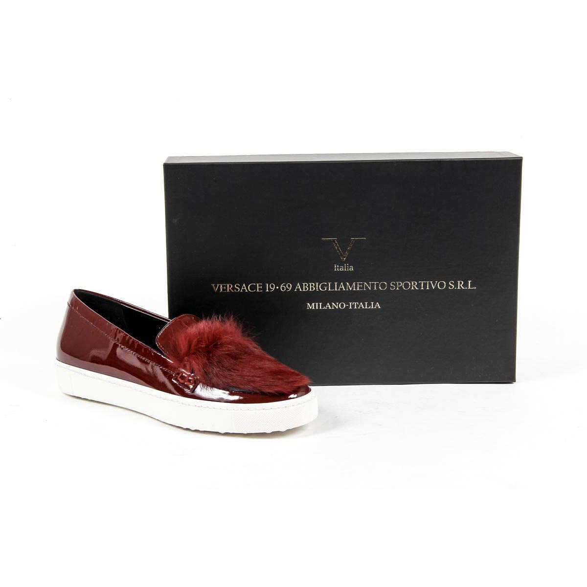 V 1969 Italia Womens Slip On Sneaker 312095 VER BORDEAUX-PELO BORDEAUX