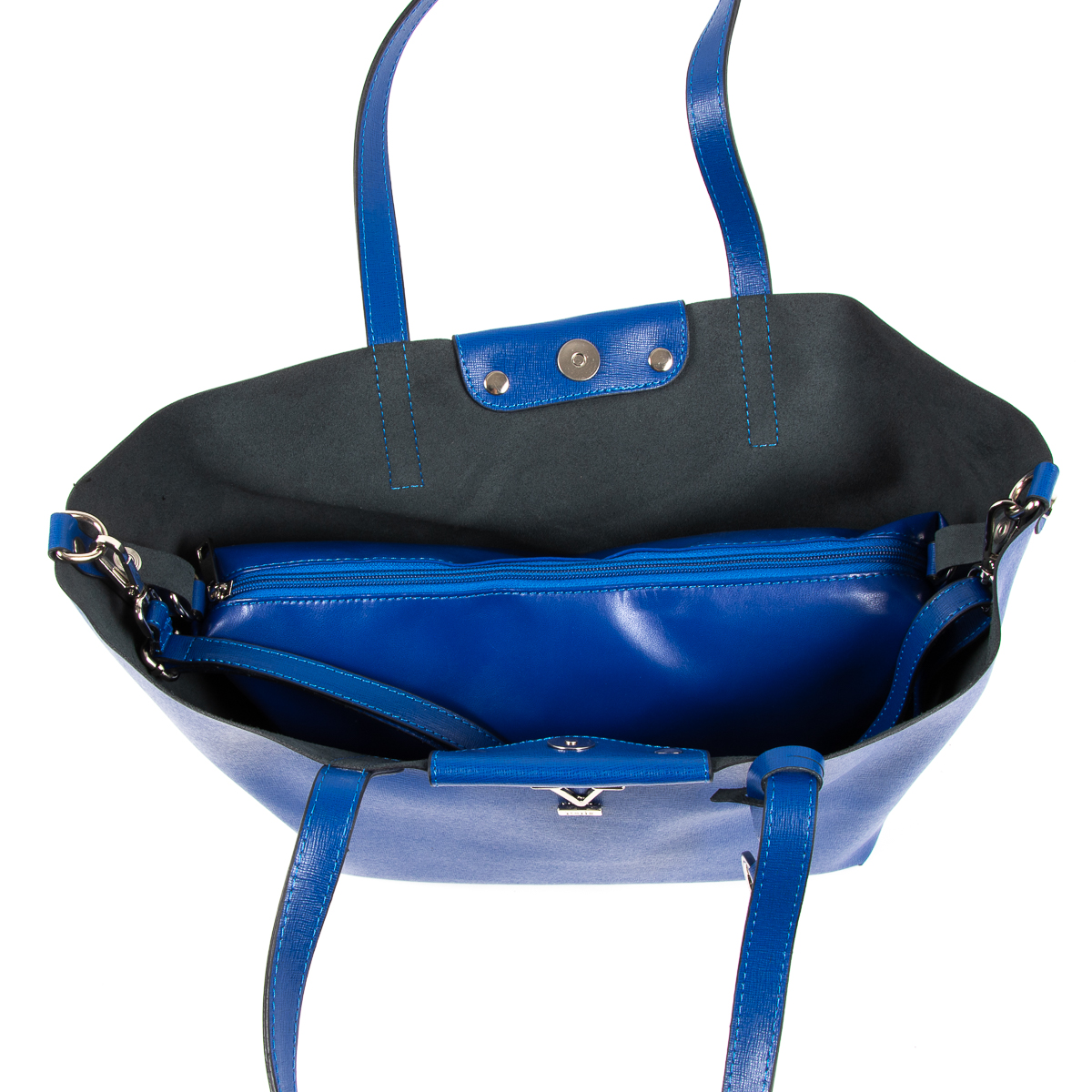 V 1969 Italia Borsa da donna blu JERSEY