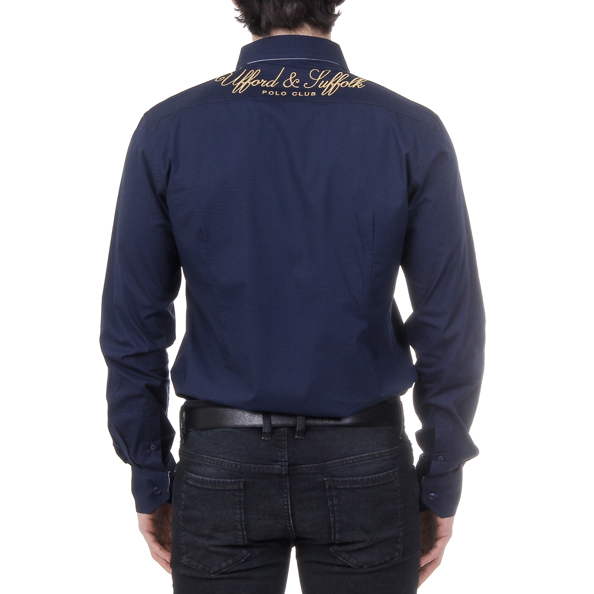 Camicia da uomo a maniche lunghe Ufford & Suffolk Polo Club US010 BLU NAVY