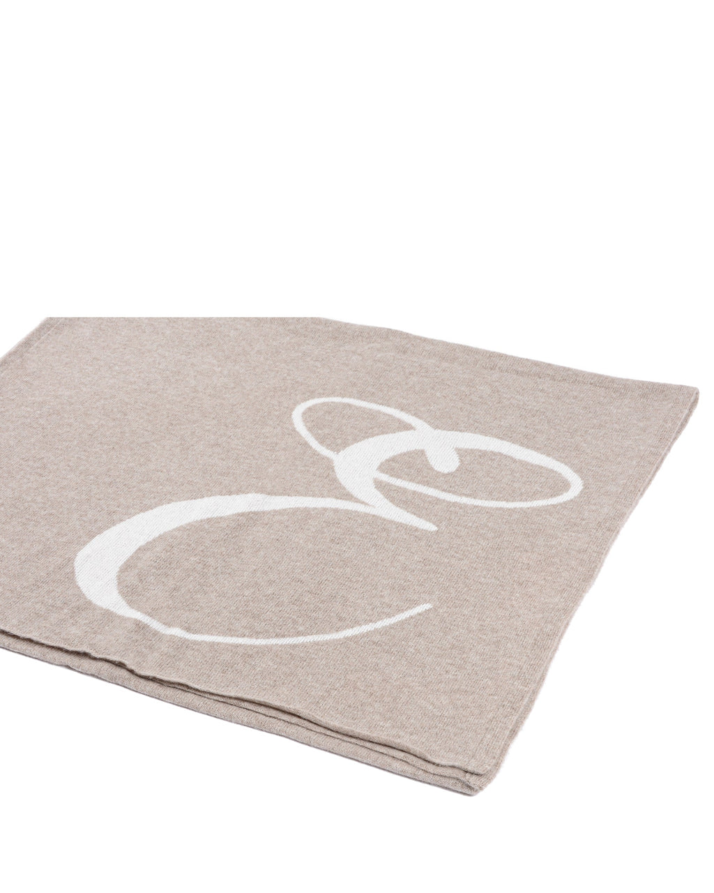 Sciarpa in cashmere con monogramma - Cammello