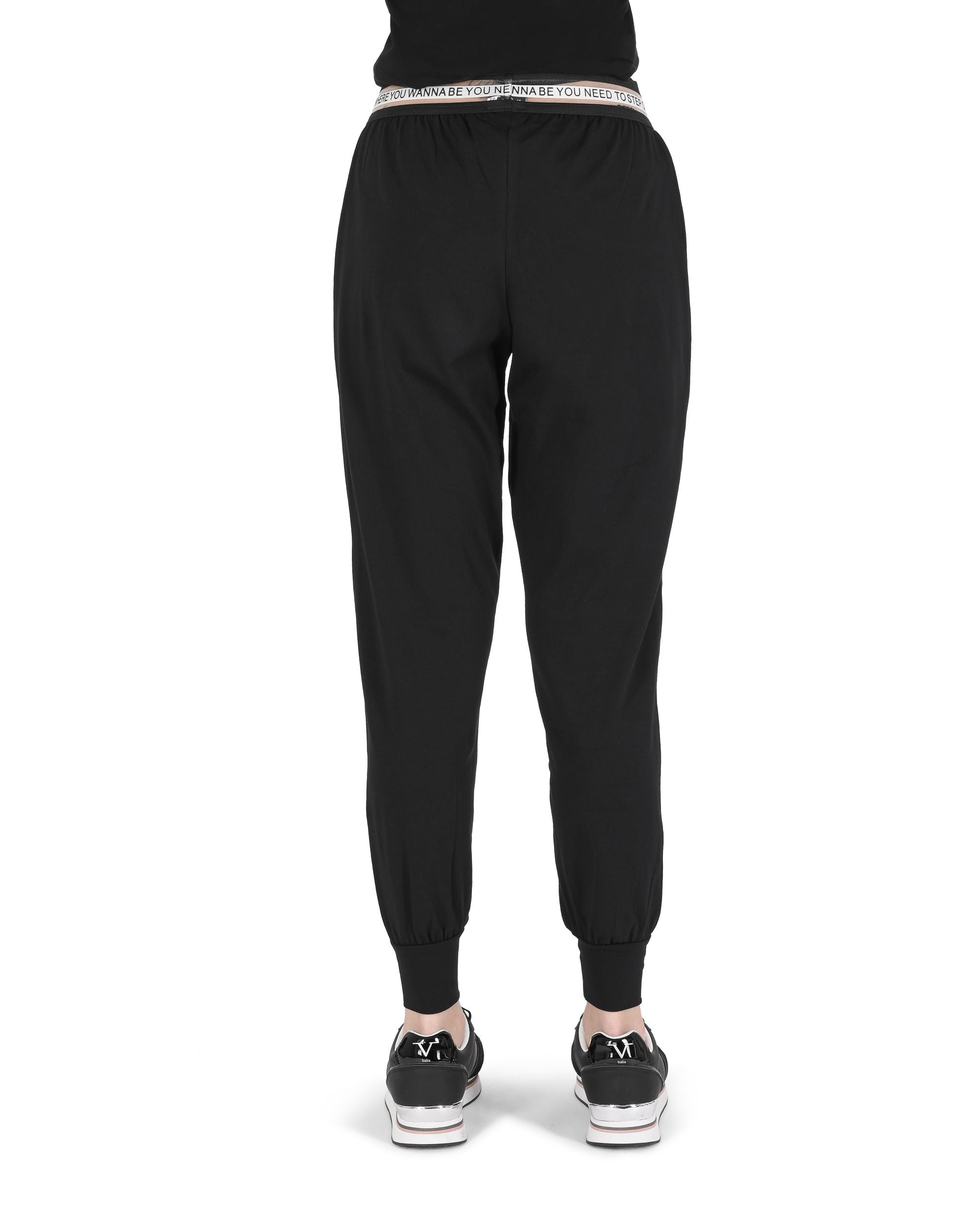 19V69 Italia Pantaloni da jogging da donna QUOTE BLACK