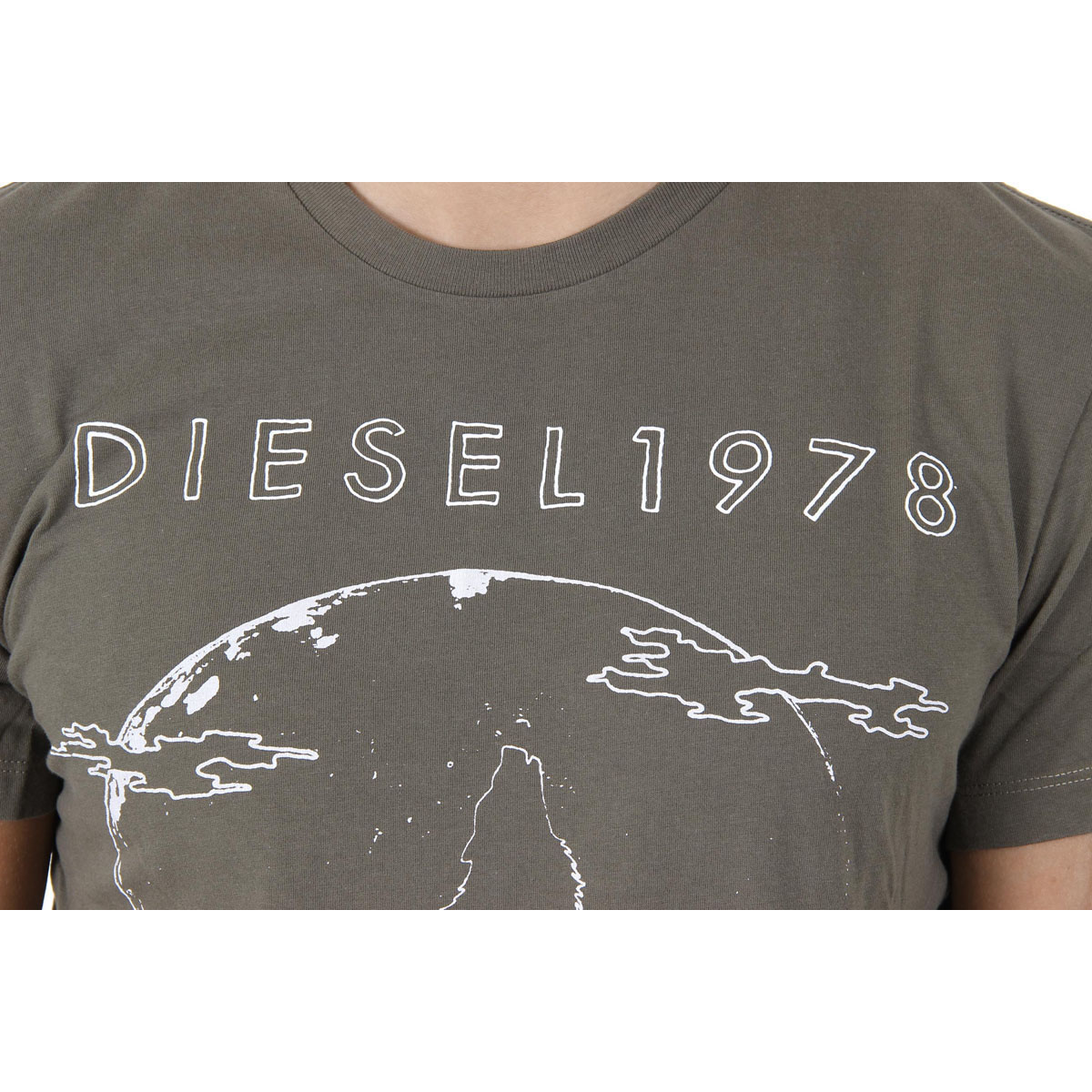 Diesel T-shirt da uomo a maniche corte con scollo rotondo 00SC4C R091B 51F T-HITA SINGLE JERSEY-RAGS