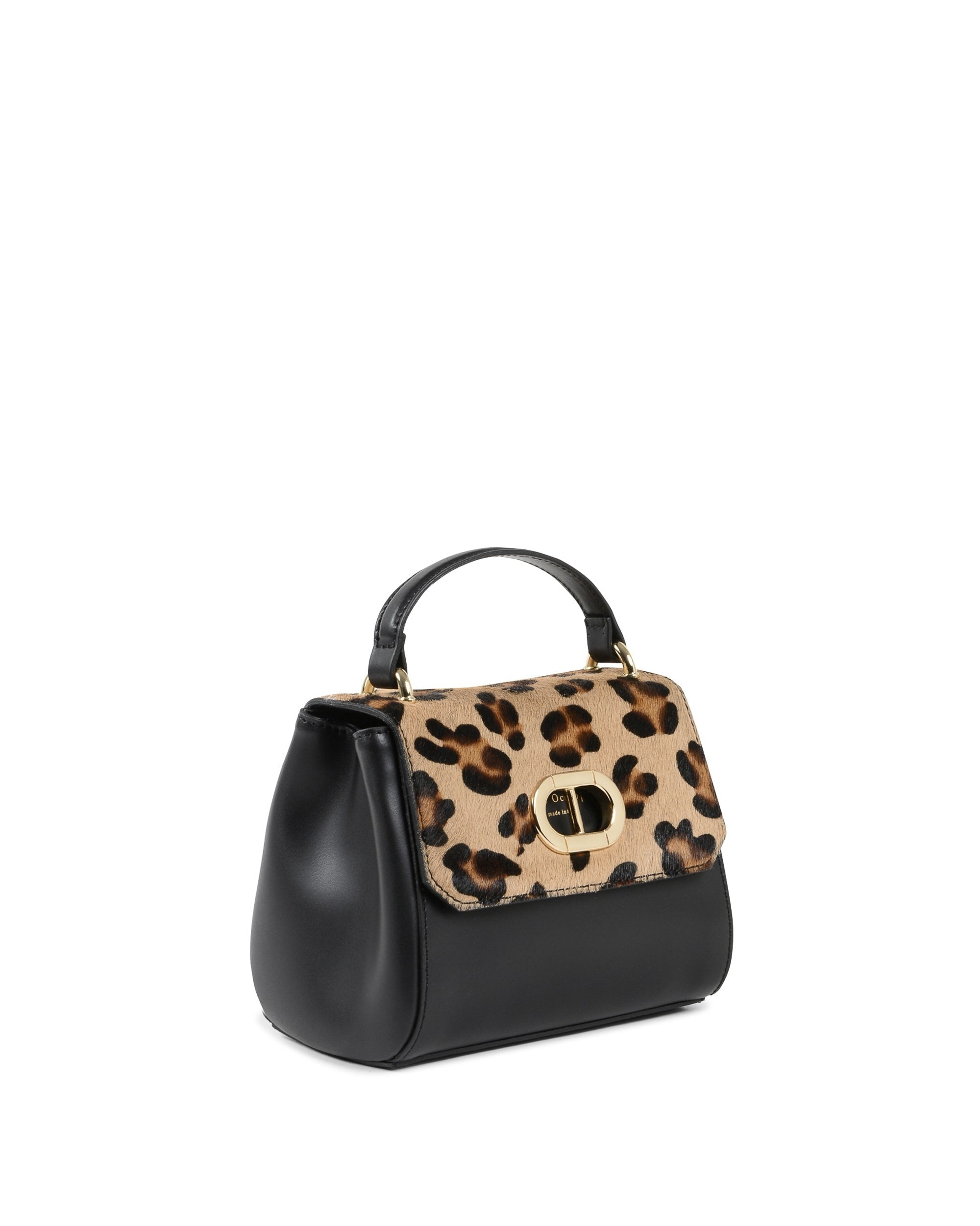 Borsa a tracolla Portofino Pony - Leopardo nero