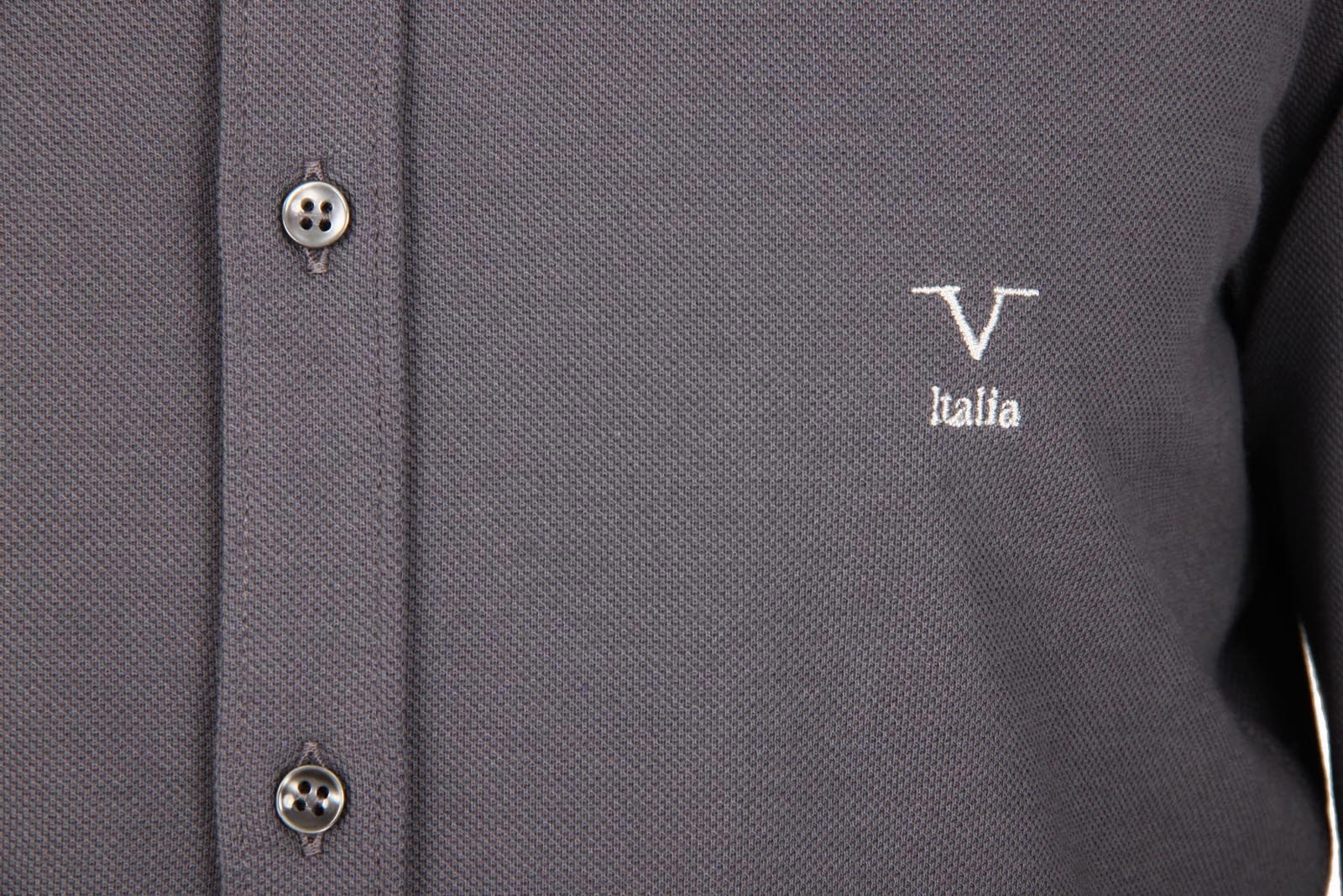 V 1969 Italia camicia da uomo a maniche lunghe Paris Piquet Grigio