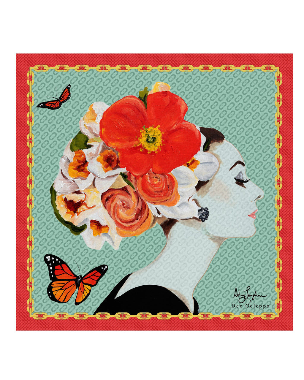 Sciarpa in seta italiana Dee X Ashley Longshore