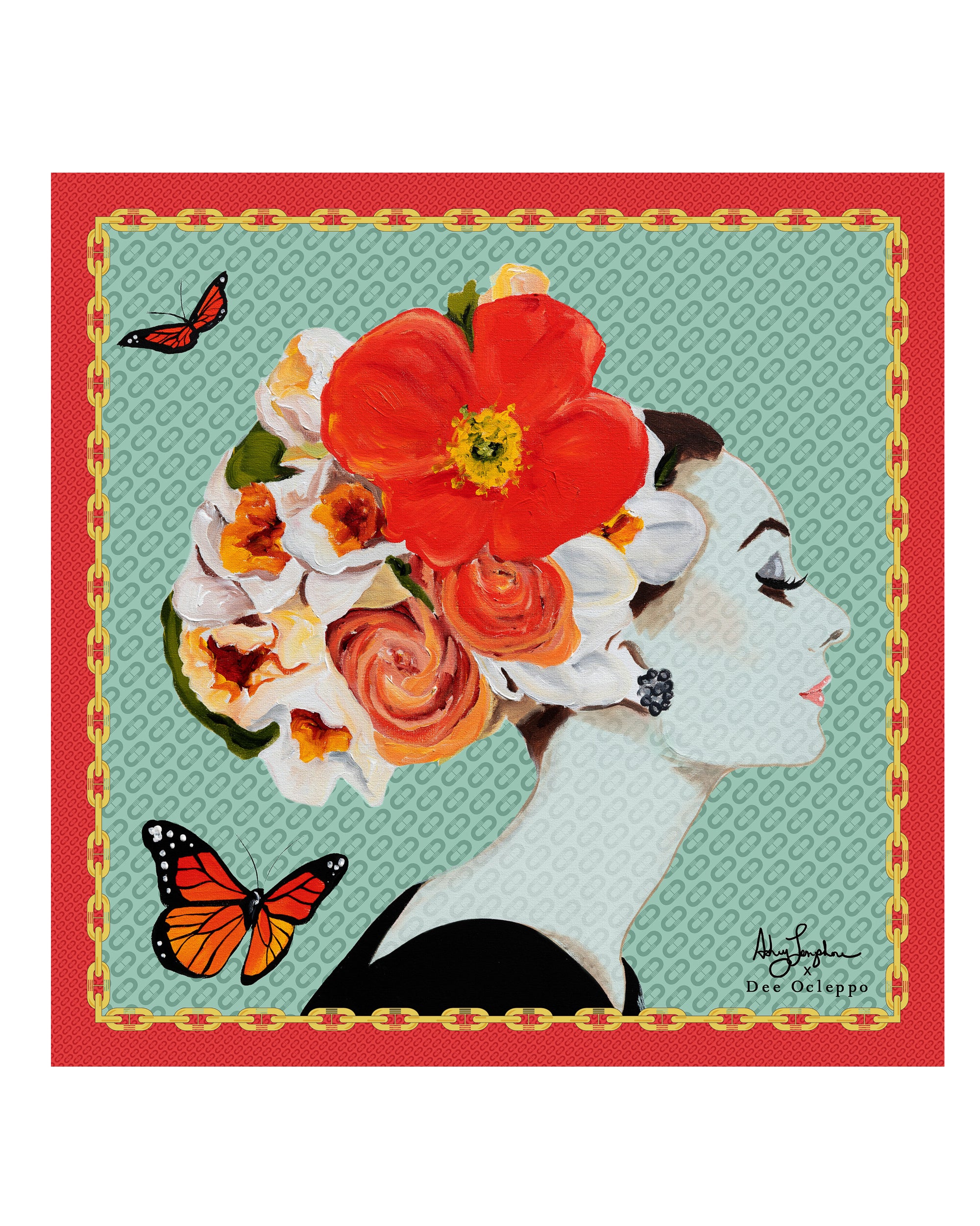 Sciarpa in seta italiana Dee X Ashley Longshore