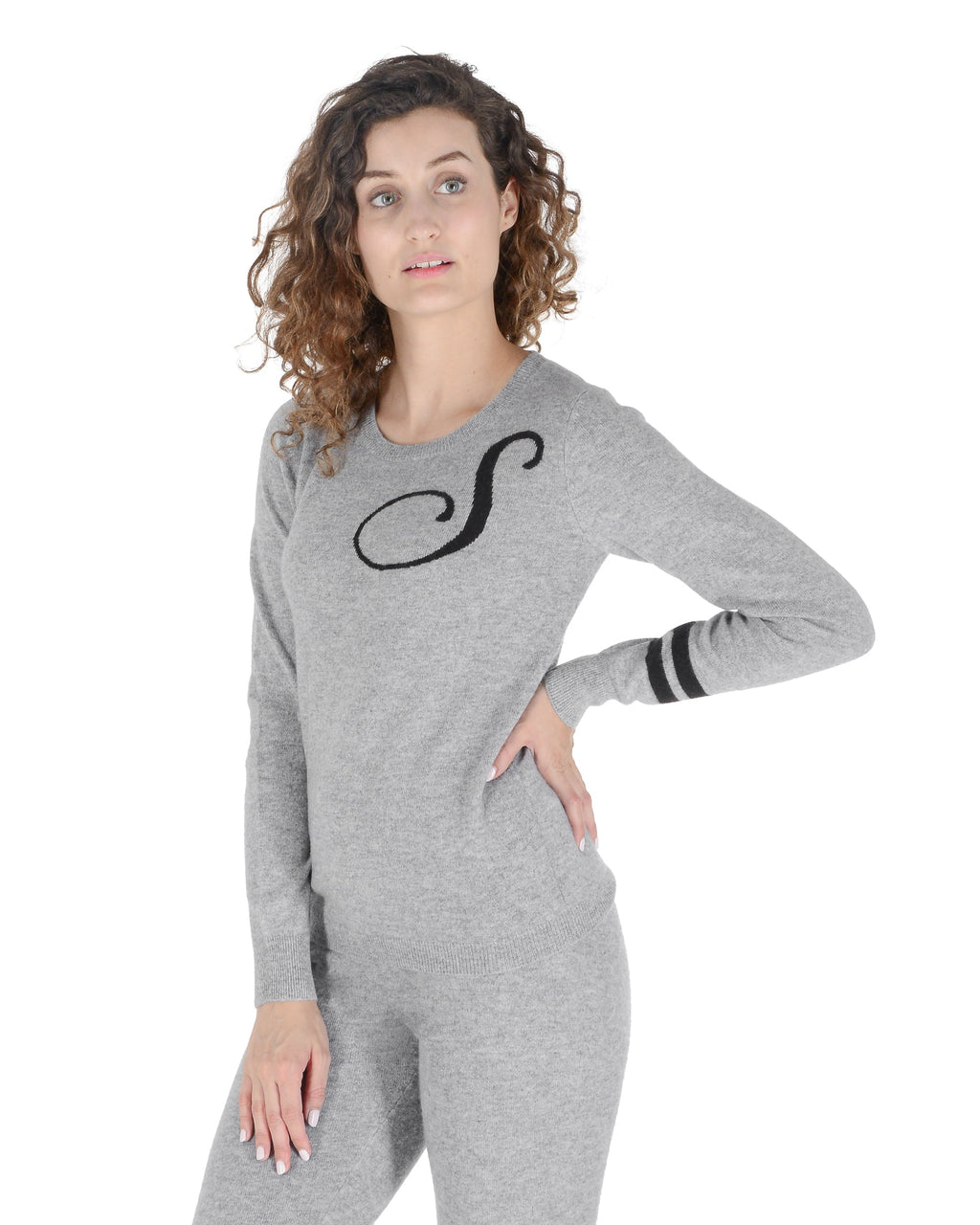 Maglione girocollo in cashmere - Grigio