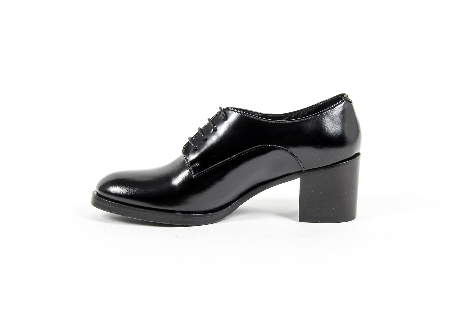 V 1969 Italia Scarpa Oxford con tacco da donna nera RITZ