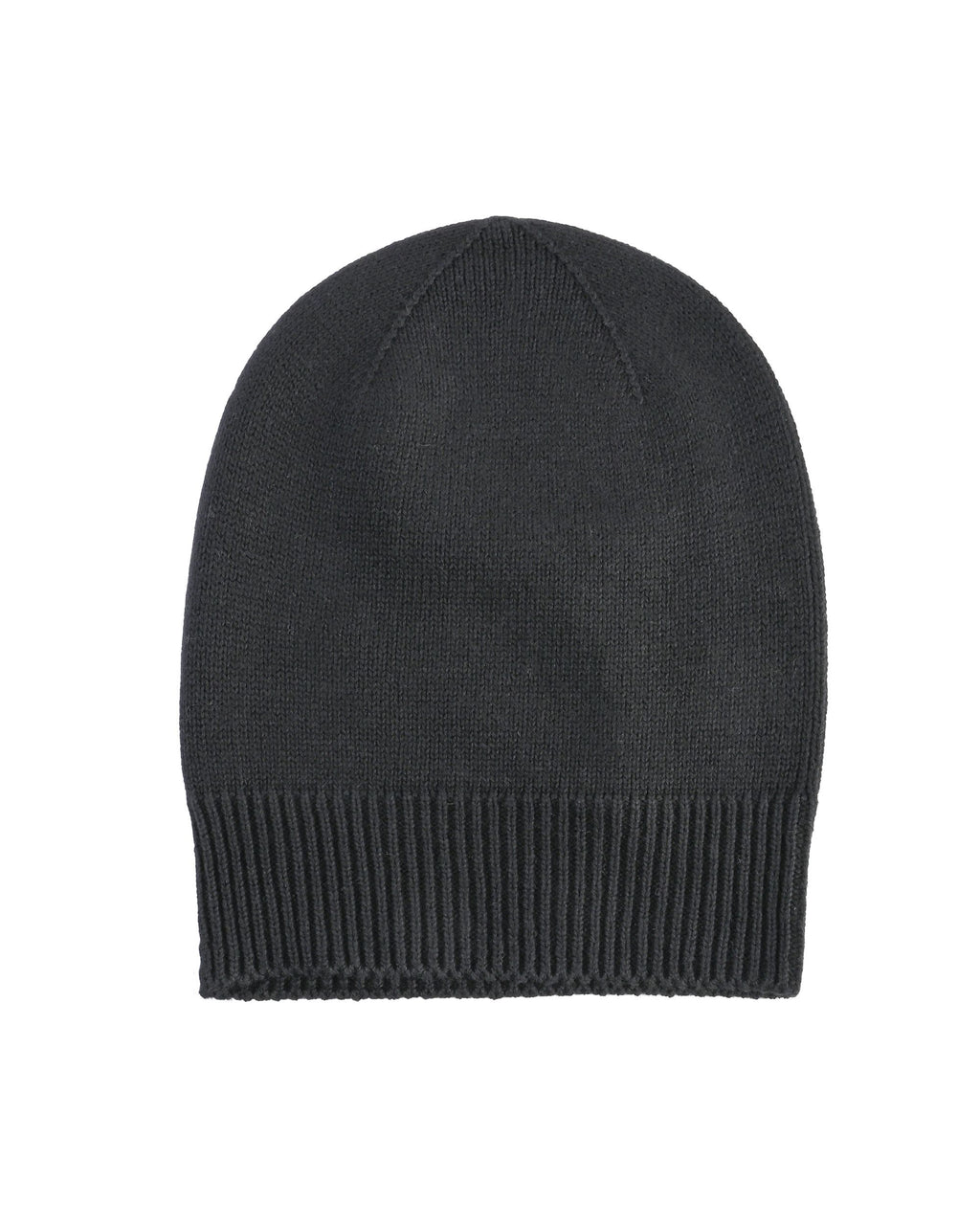 Berretto con risvolto da donna in cashmere Crown of Edinburgh COE 0048 NERO