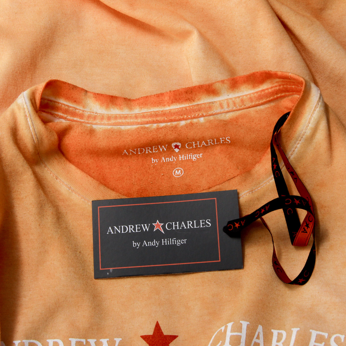 Andrew Charles T-shirt da uomo a maniche corte con scollo rotondo arancione KARITA