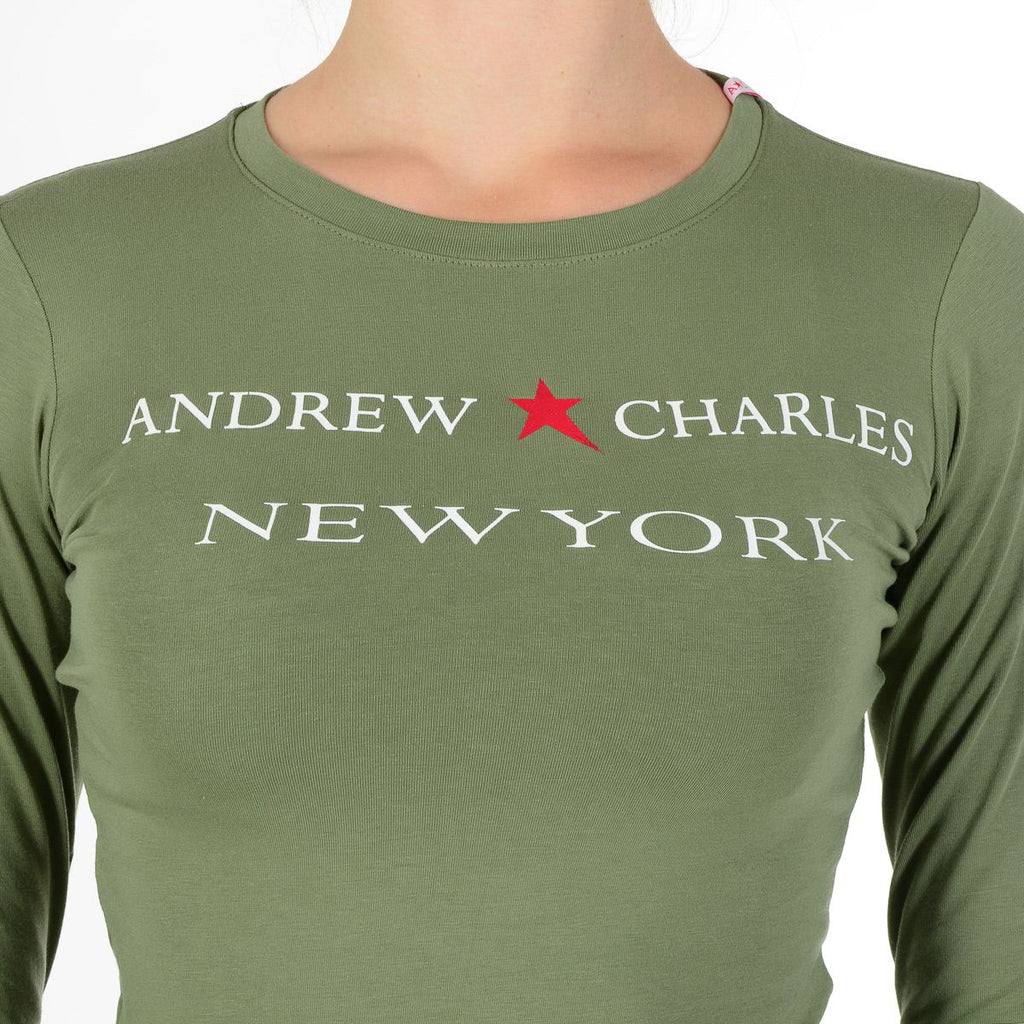 Andrew Charles By Andy Hilfiger T-shirt da donna LS TS602 031002 PHENIX GREEN 003