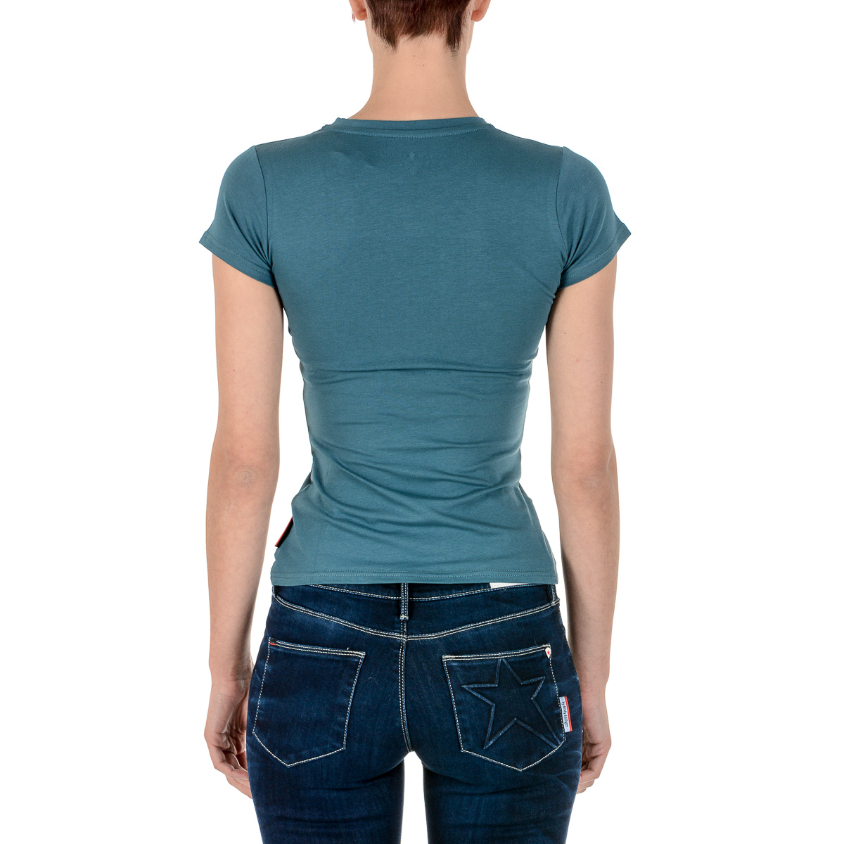 Andrew Charles T-shirt da donna a maniche corte con scollo rotondo verde TARANA