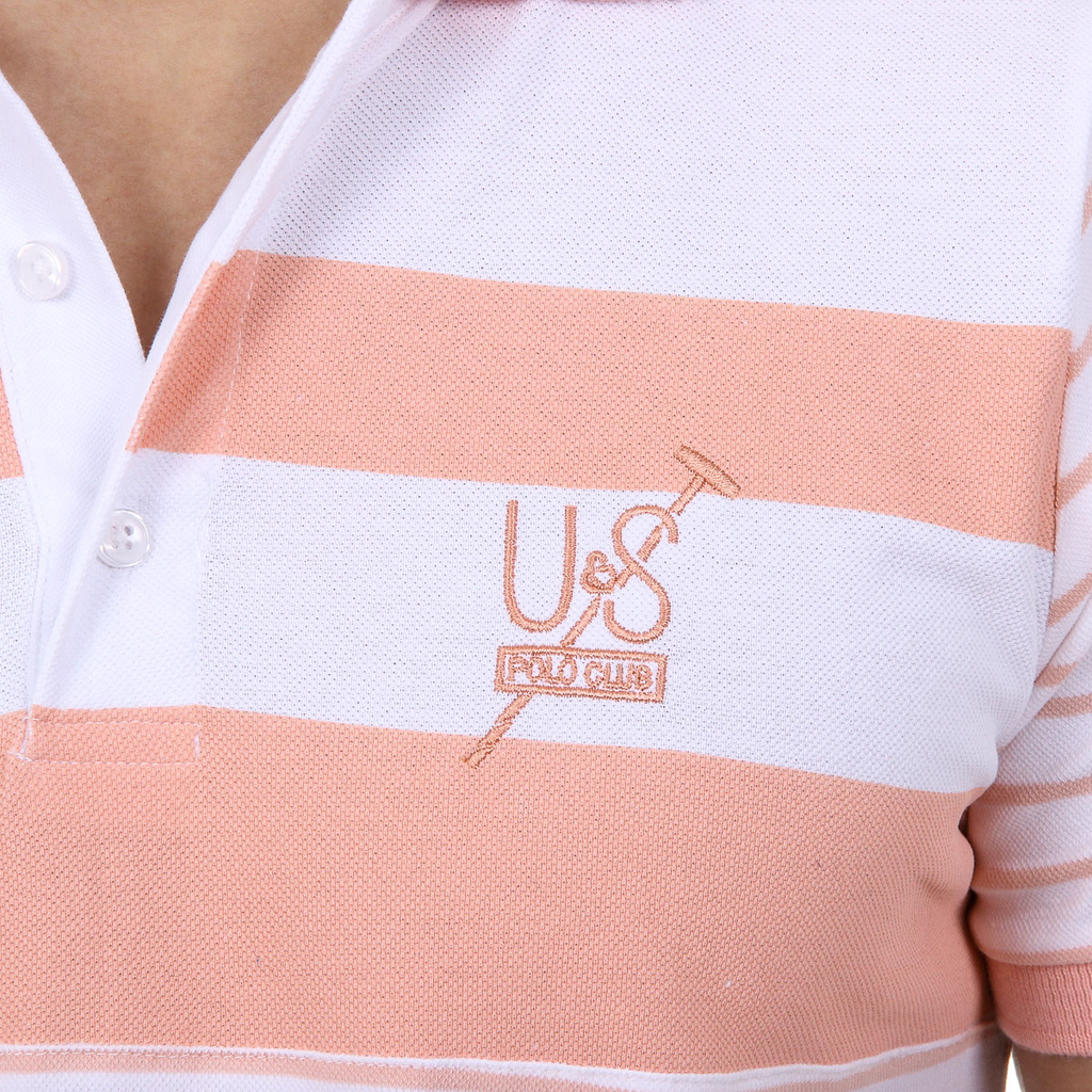 Polo da uomo a maniche corte Ufford & Suffolk Polo Club US006 ROSA