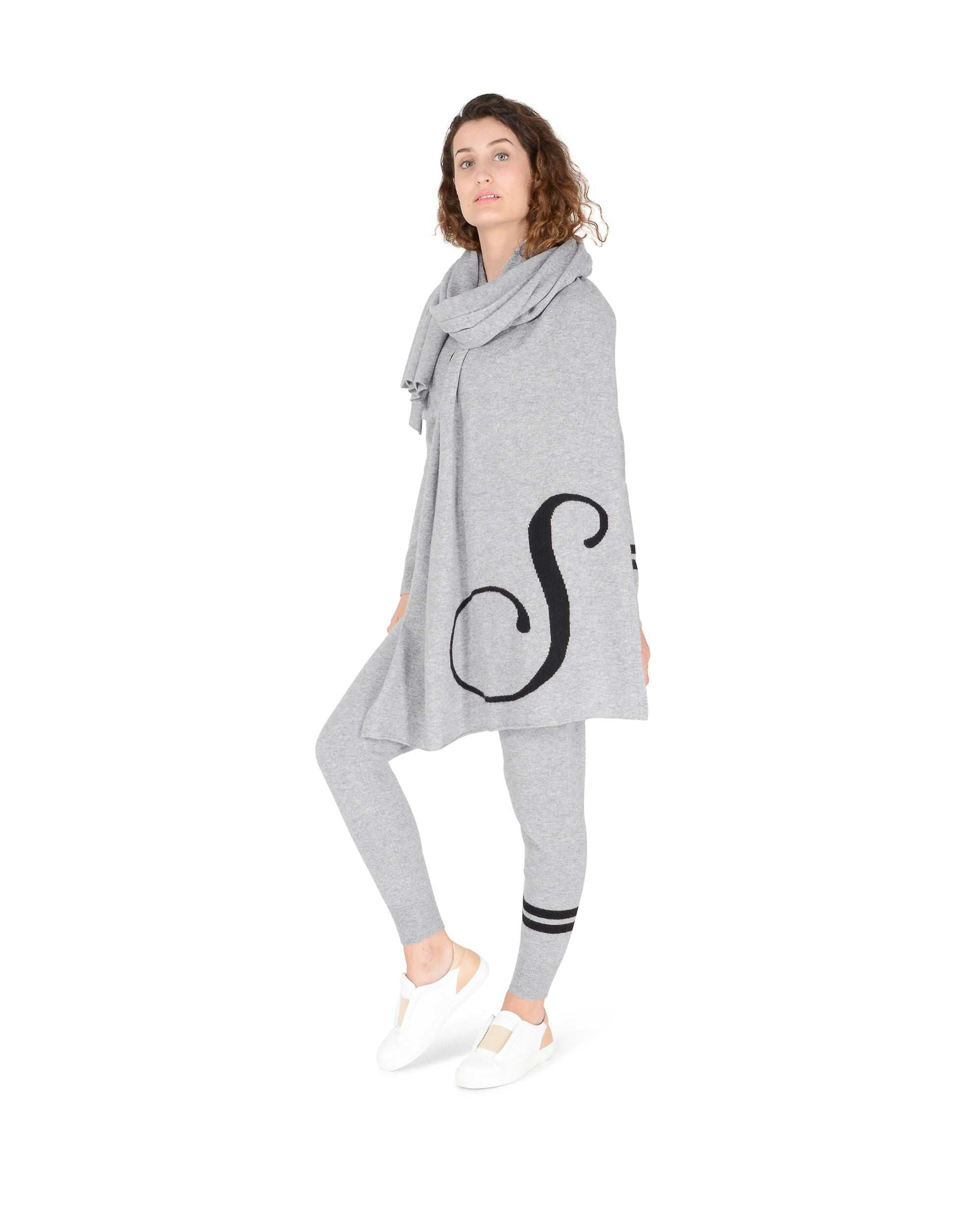 Sciarpa monogrammata Dee Ocleppo DEAN VILLAGE GREY S