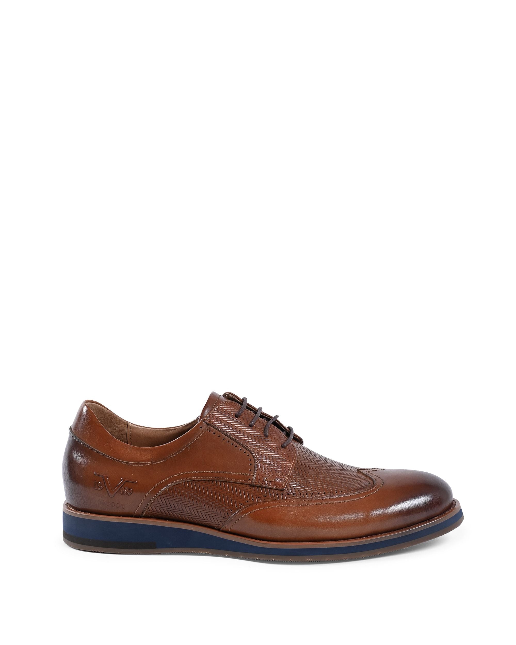 19V69 Italia Brogue Uomo Marrone YO ZD28-H27 TABACCO