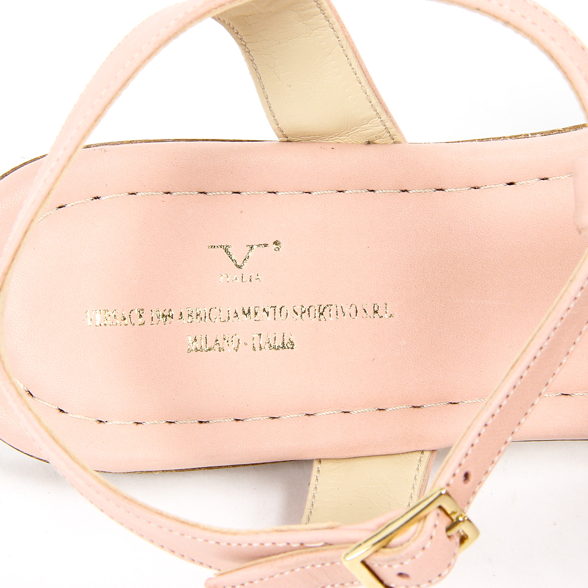 V 1969 Italia Sandalo piatto da donna rosa GRAZIA